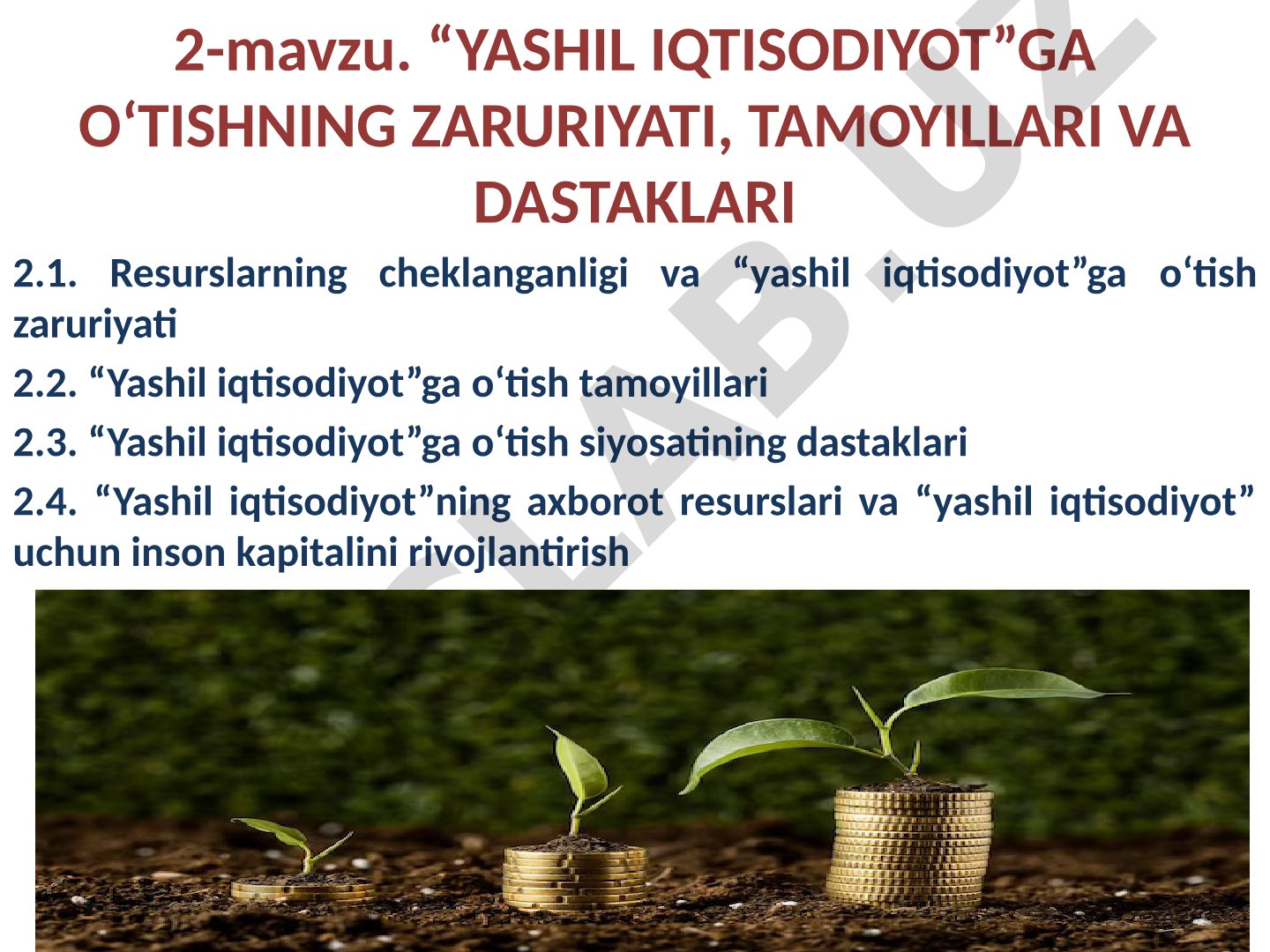 Yashil Iqtisodiyotga O'tish