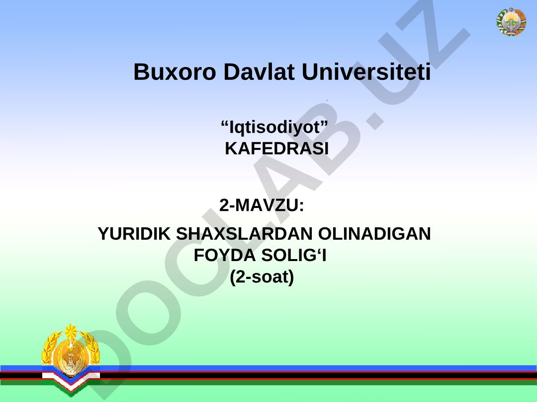 Yuridik shaxslardan olinadigan foyda solig'i