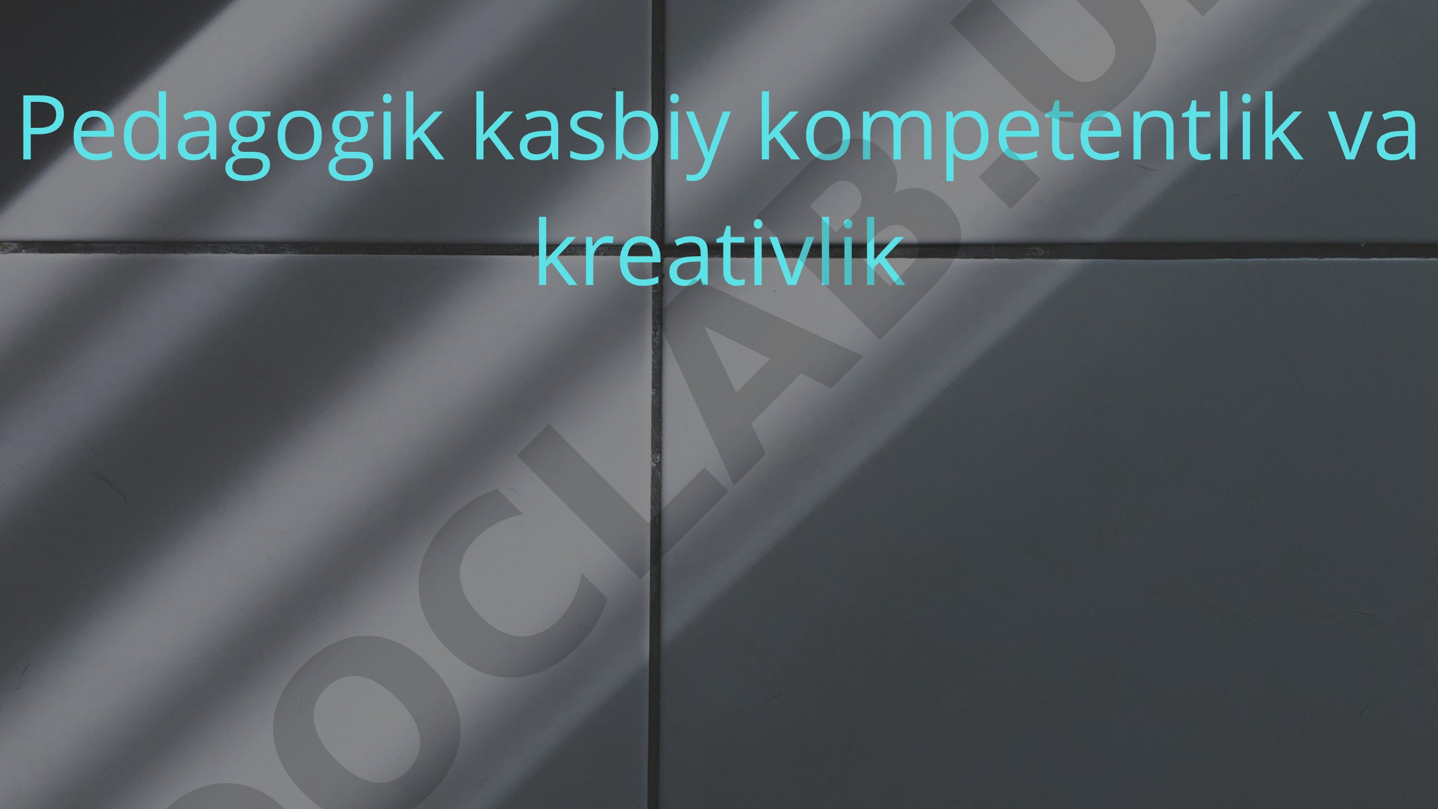 Pedagogik kompetentlik va kreativlik rejasi