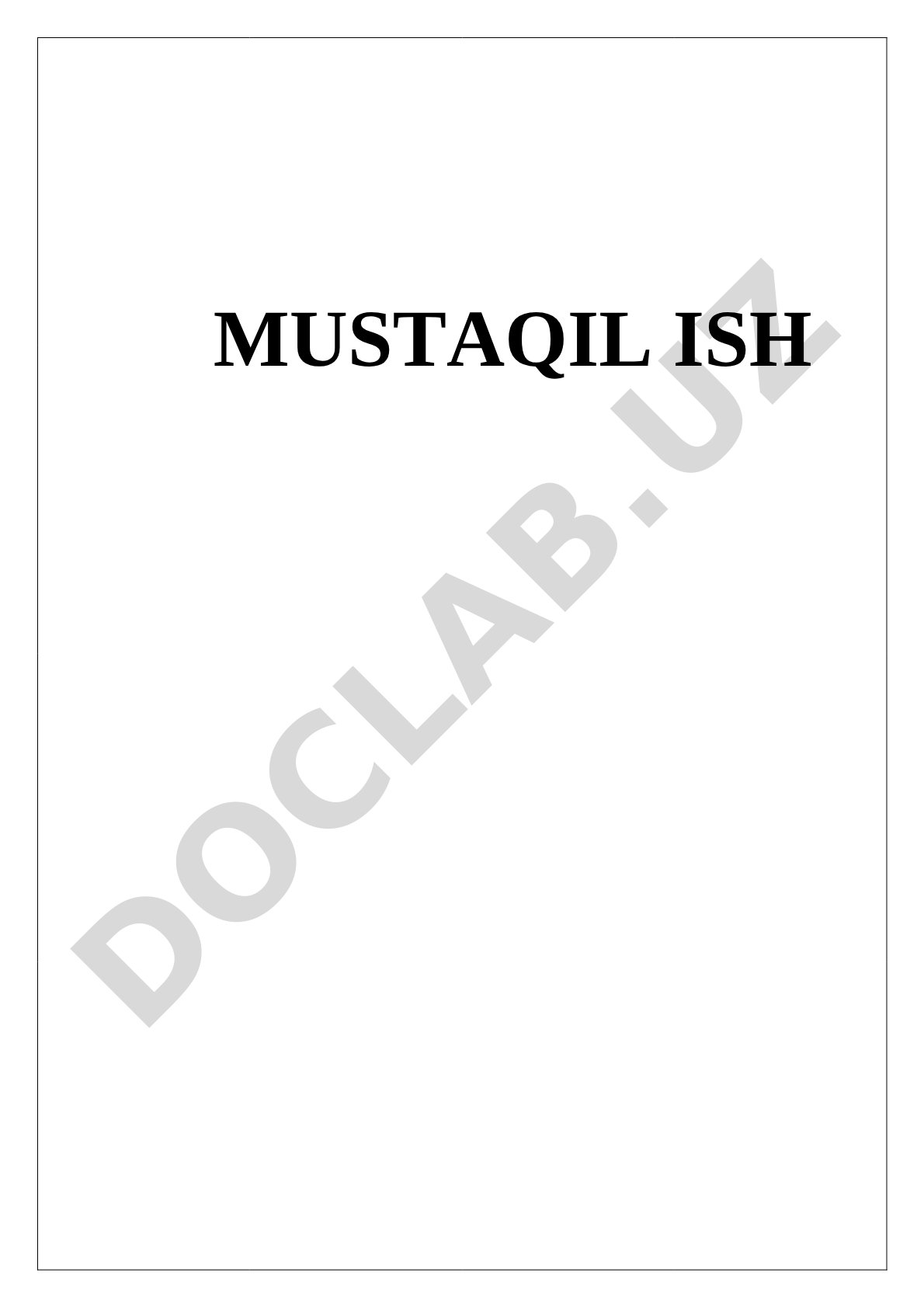 Ma'muriy Tartib Tamoyillari Mustaqil Ishi