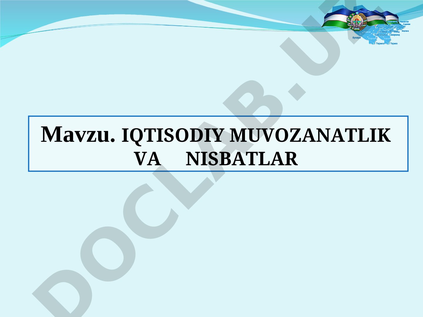 Iqtisodiy muvozanatlik va nisbatlar