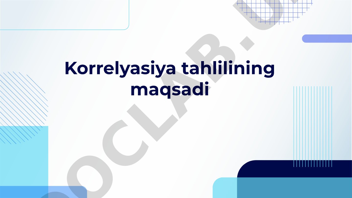 Korrelyasiya Tahlili Qo'llanmasi