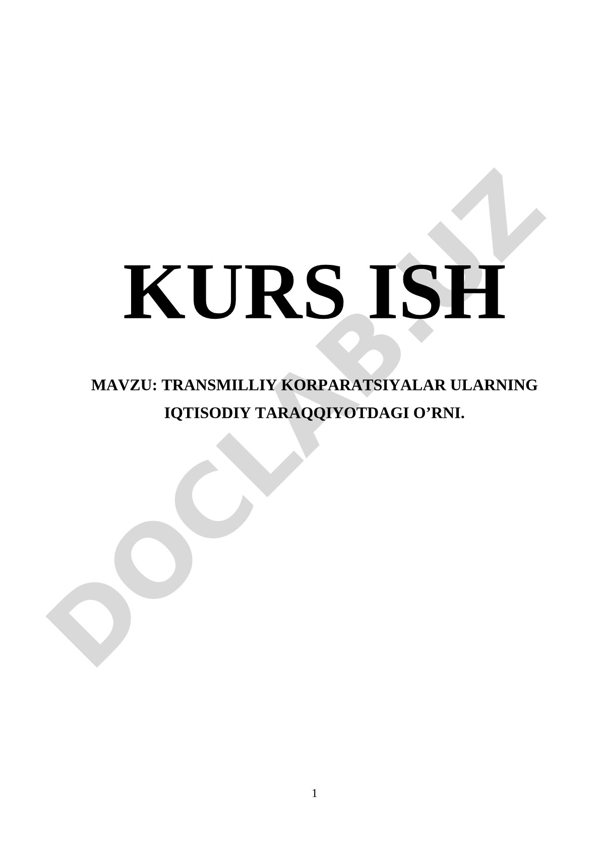 Transmilliy Korparatsiyalar Kurs Ishi
