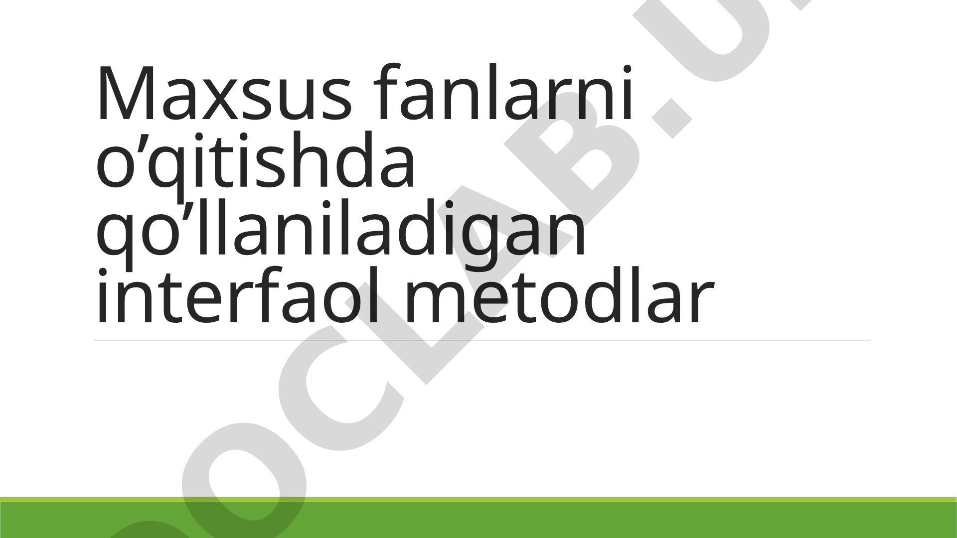 Interfaol Ta'lim Metodlari