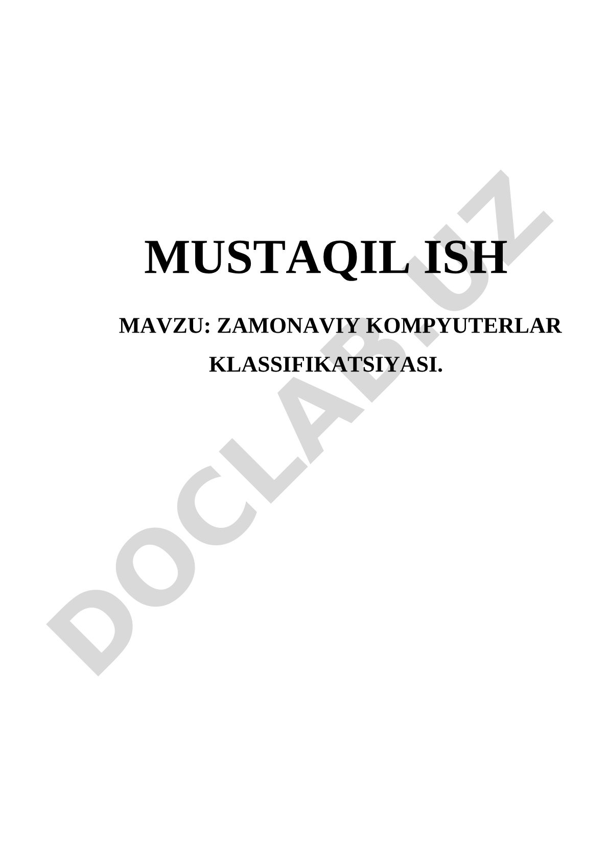 Flynn tasnifi bo'yicha kompyuterlar sinflari