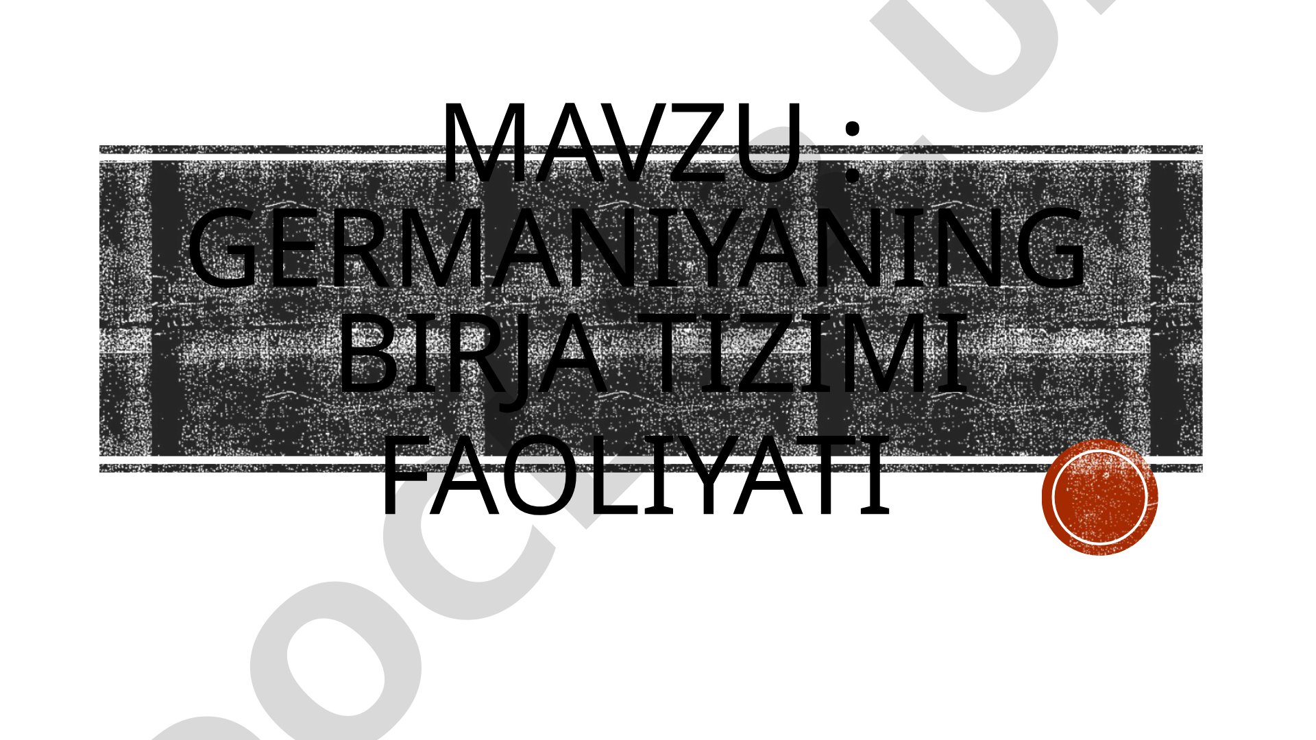 Germaniya Birja Tizimi Tadqiqoti