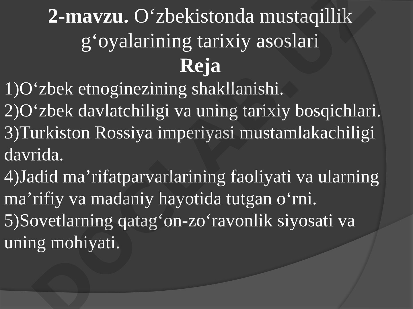 O'zbekiston mustaqillik g'oyalari tarixi