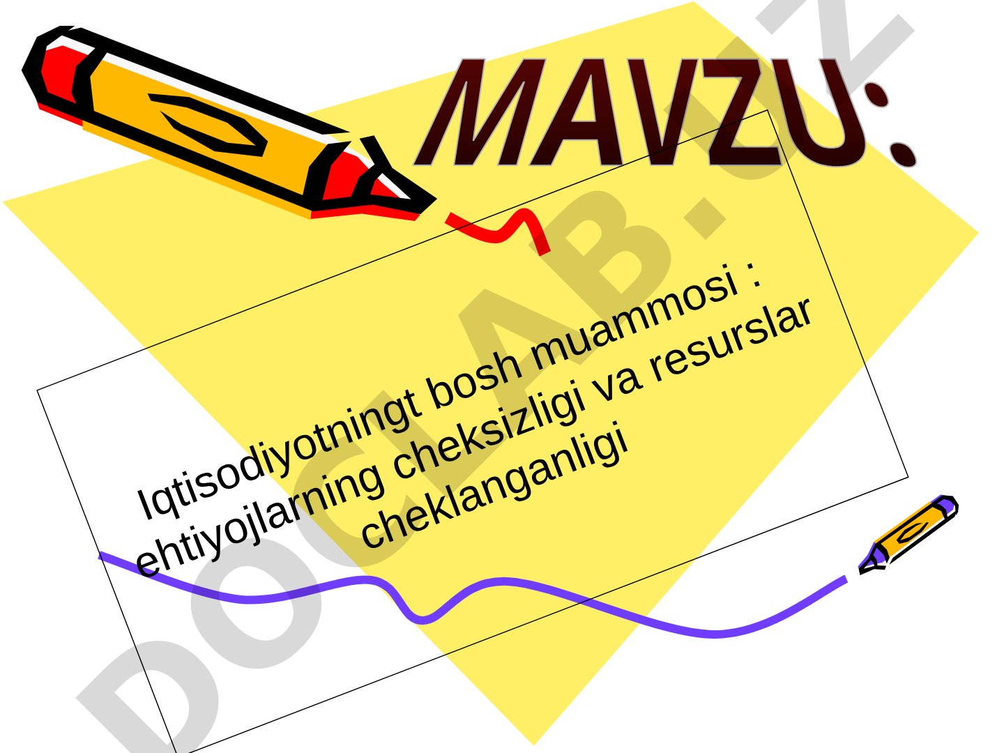 Iqtisodiyotning Asosiy Muammosi