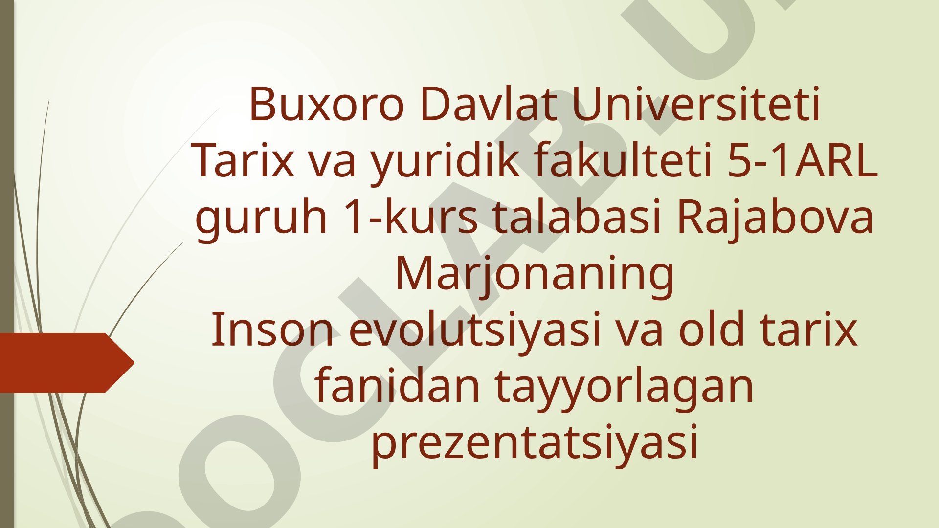 Eng qadimgi odamlarning mehnat faoliyati va turmush tarzi