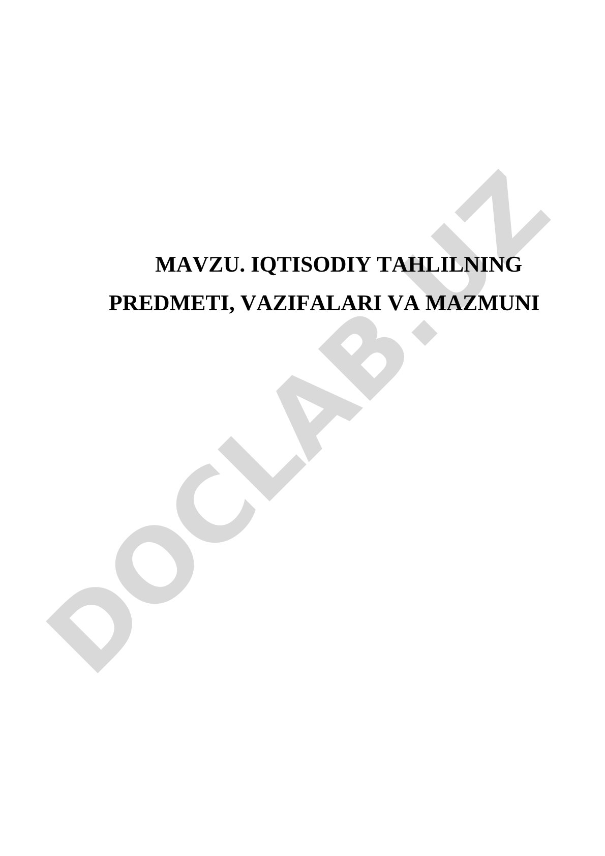Iqtisodiy Tahlil Asoslari