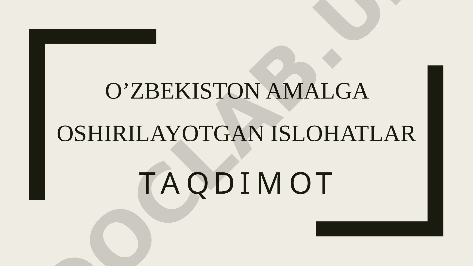 O'zbekiston Islohotlari Taqdimoti