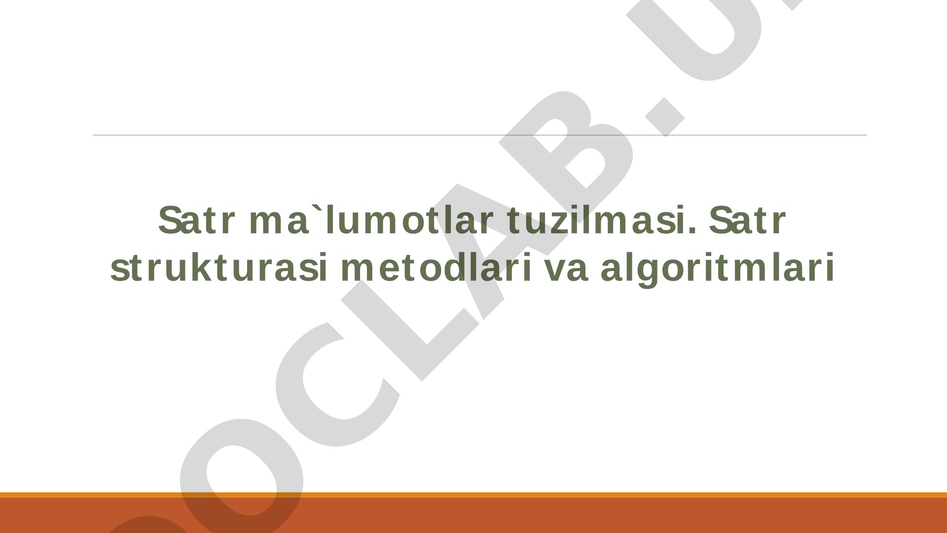 Satr Ma'lumotlar Tuzilmasi