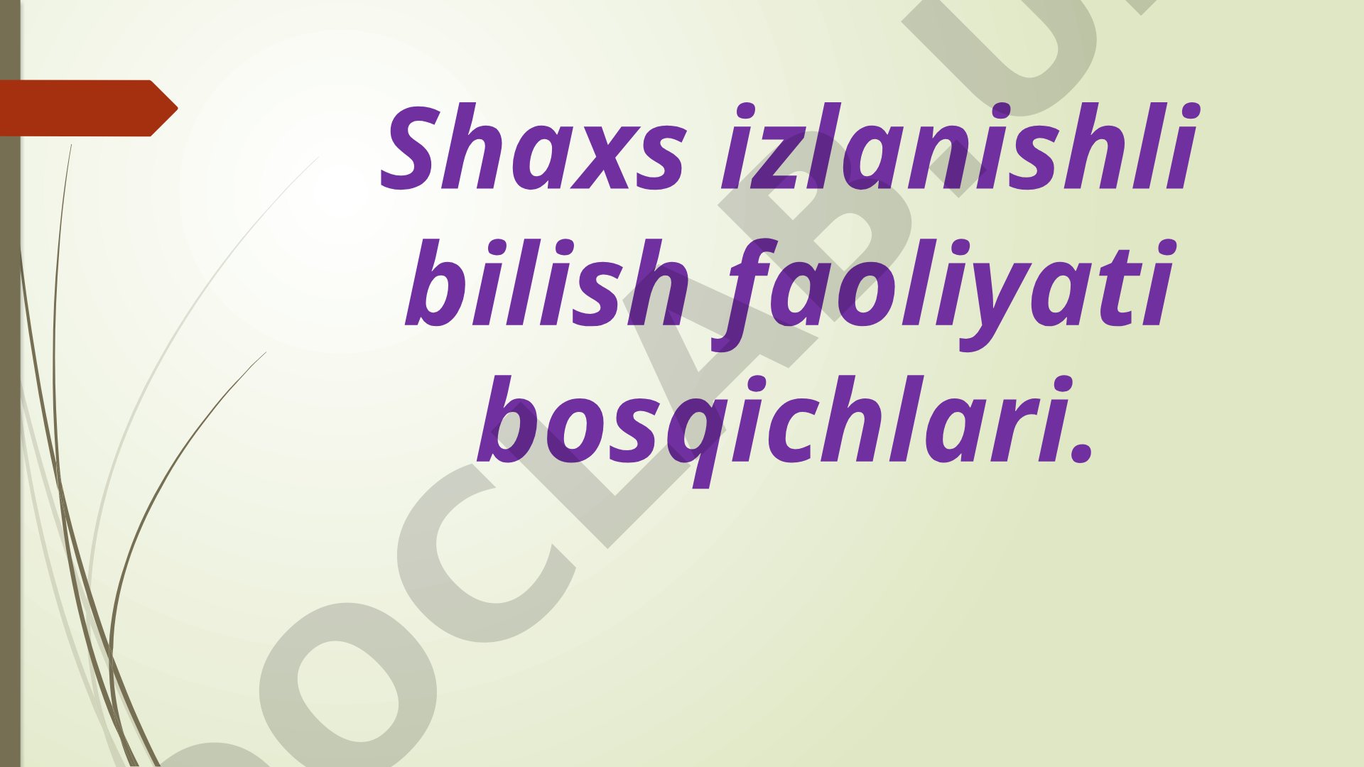 Bilish Faoliyati Bosqichlari