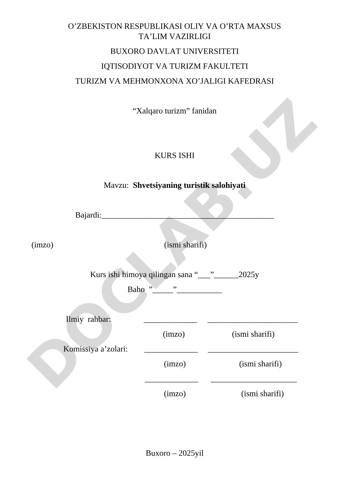 Shvetsiyaning turistik salohiyati kurs ishi
