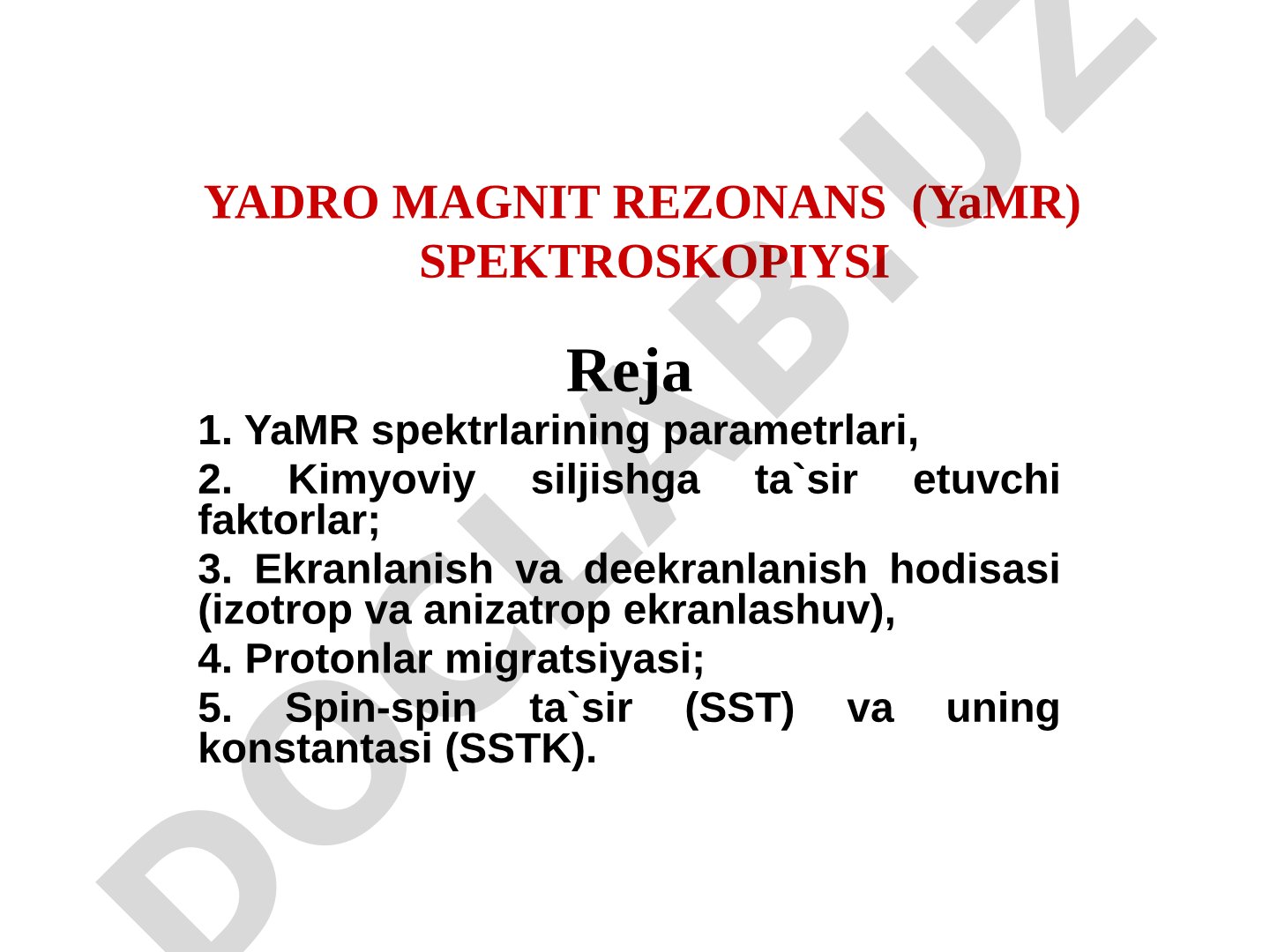 Yadro Magnit Rezonans Spektroskopiyasi