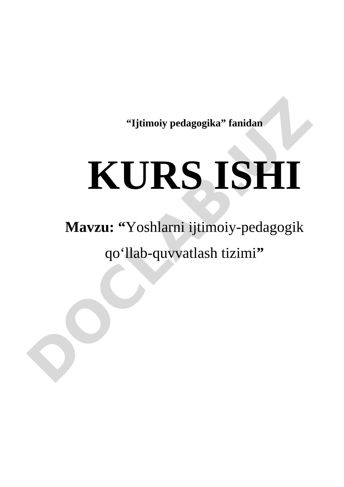Yoshlarni ijtimoiy-pedagogik qo'llab-quvvatlash tizimi