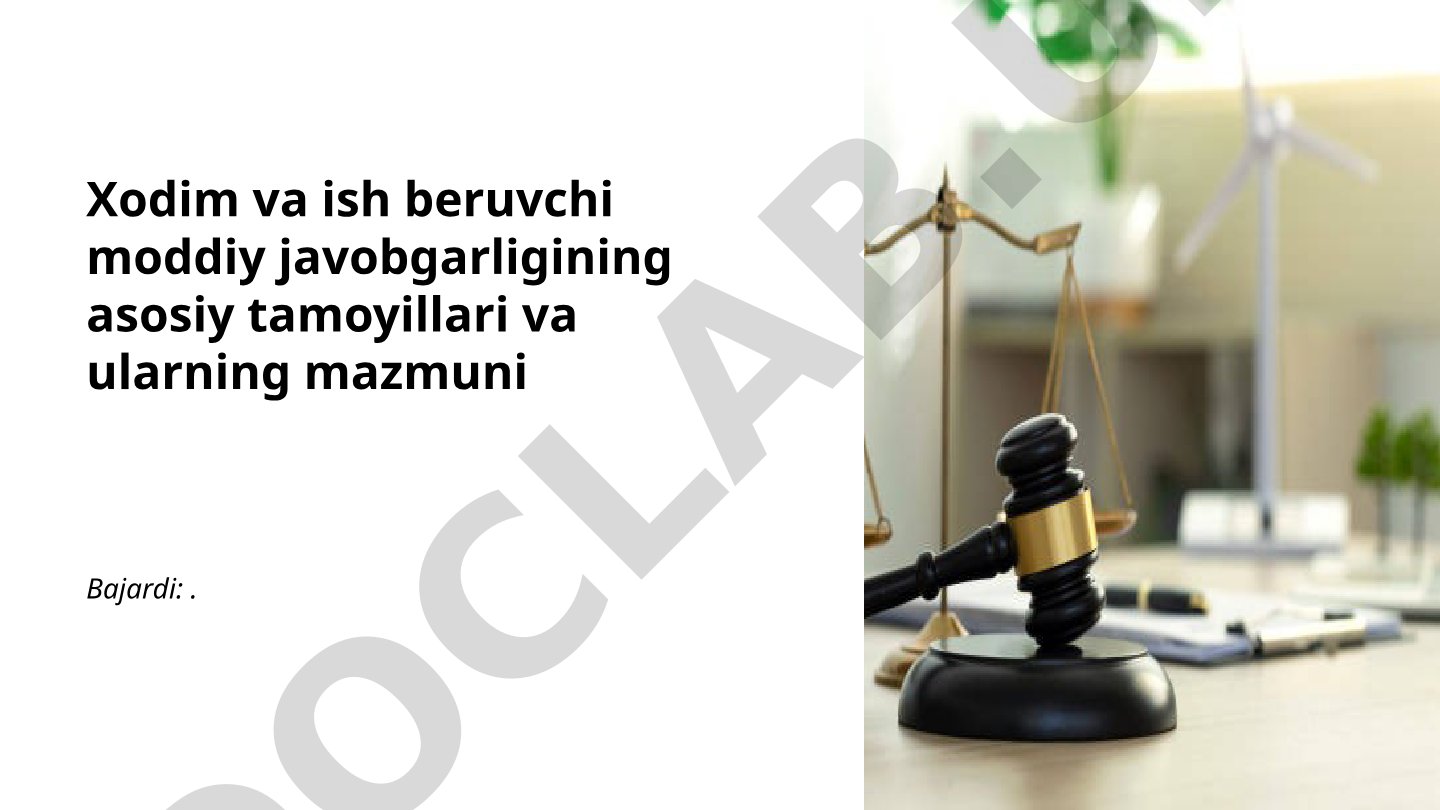 Moddiy javobgarlik tamoyillari