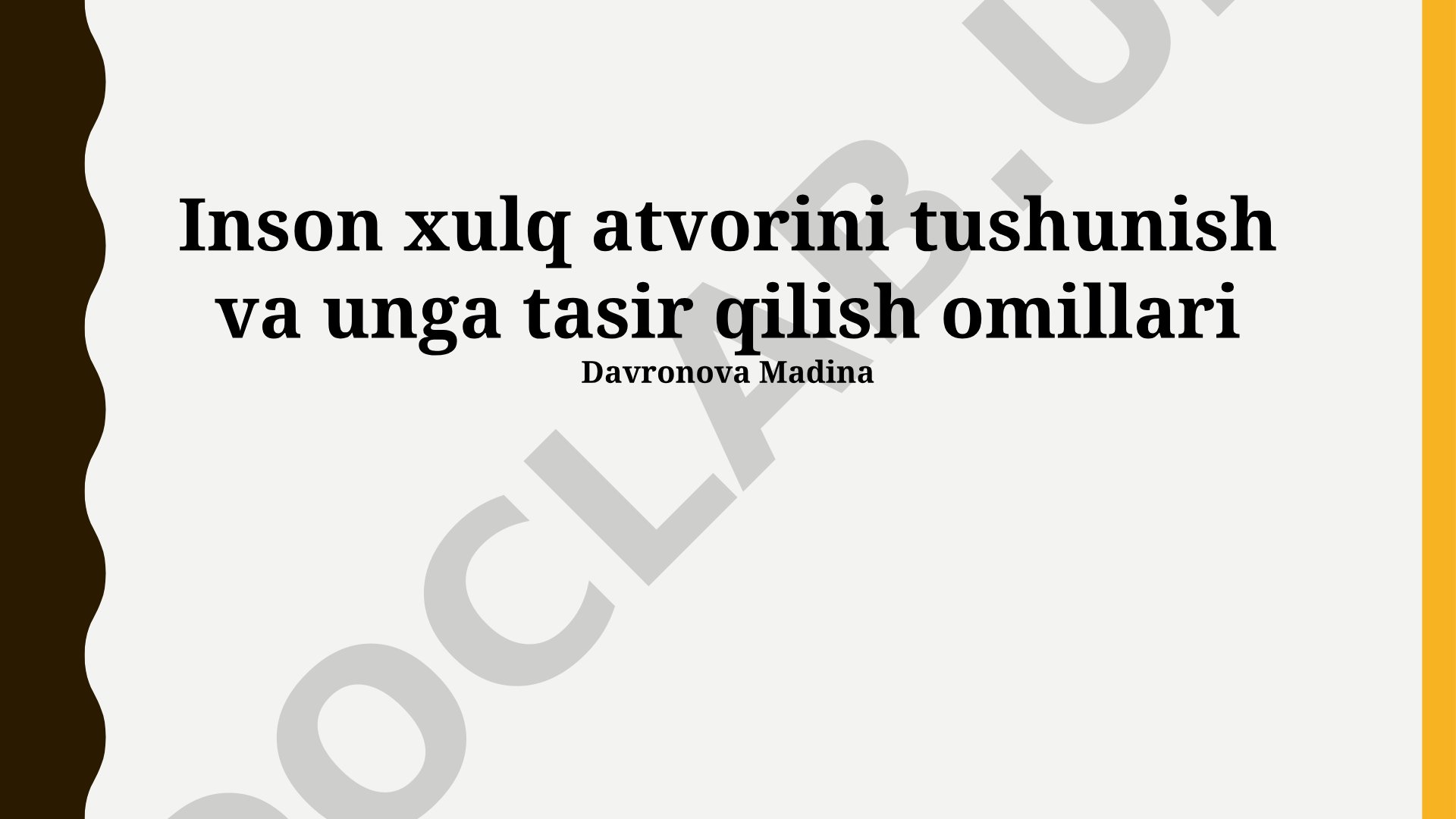 Inson Xulq-atvorini Tushunish