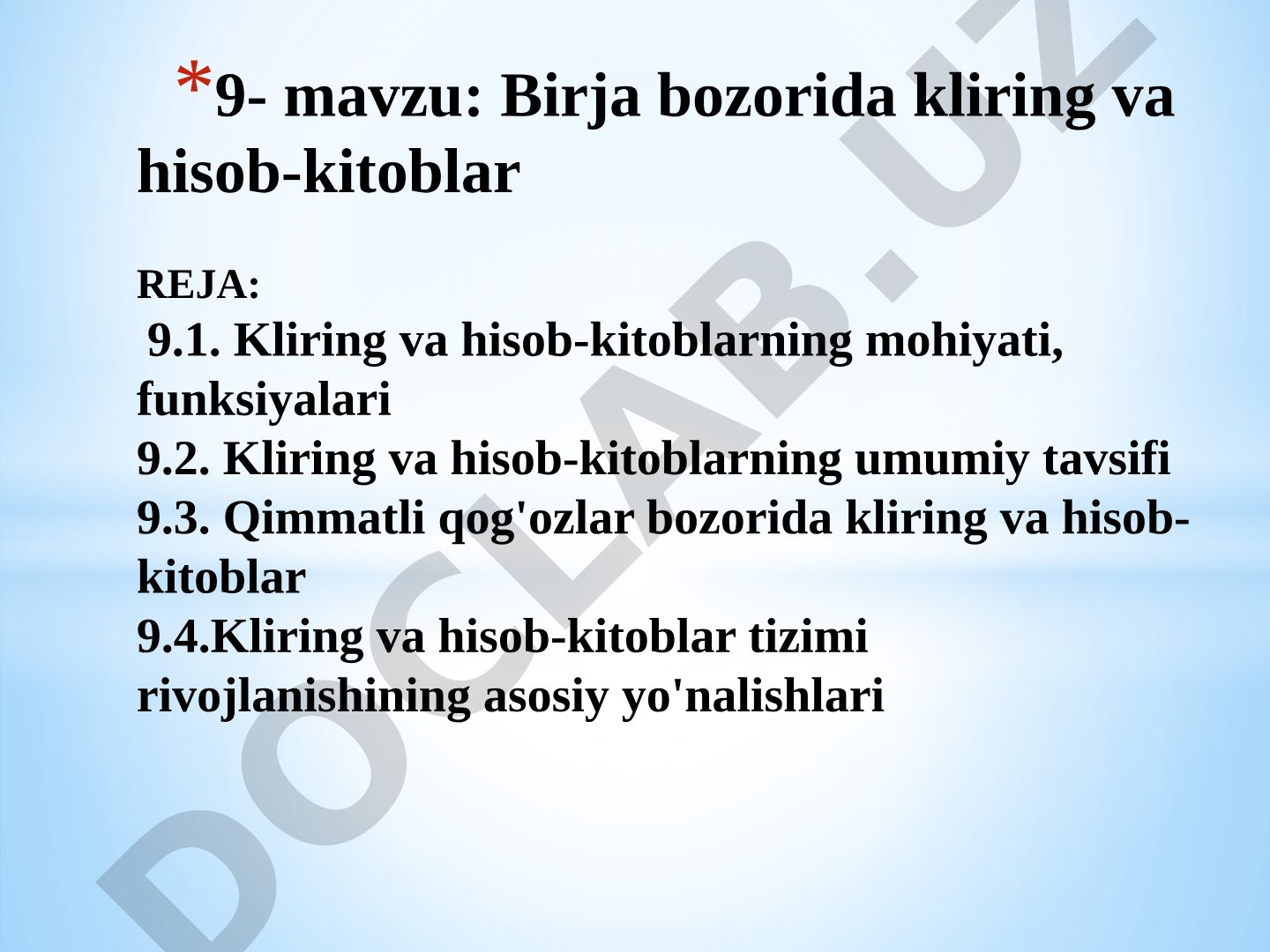 Kliring va Hisob-kitoblar
