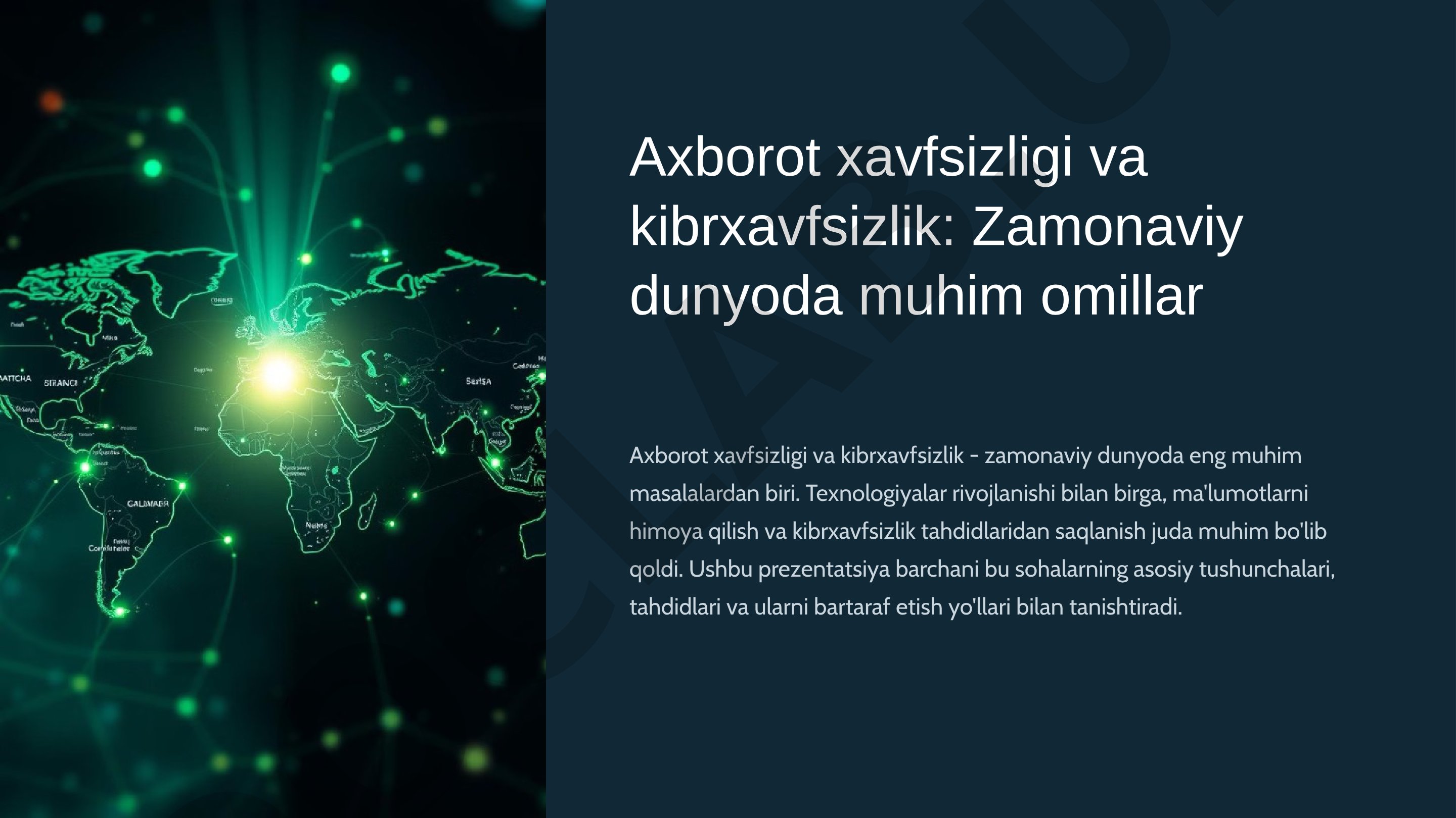 Axborot xavfsizligi va kibrxavfsizlik taqdimoti