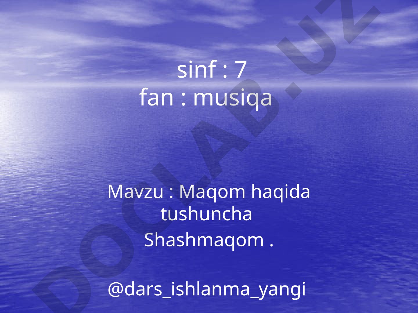 Maqom haqida tushuncha Shashmaqom