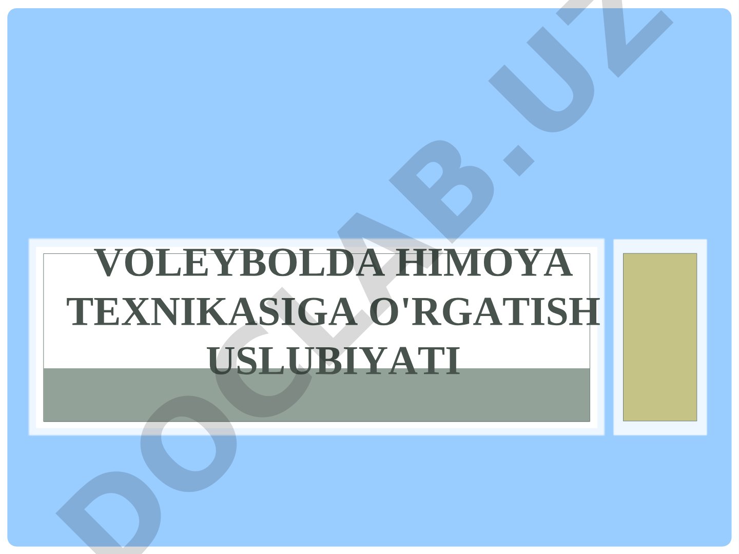 Voleybolda himoya texnikasiga o'rgatish uslubiyati
