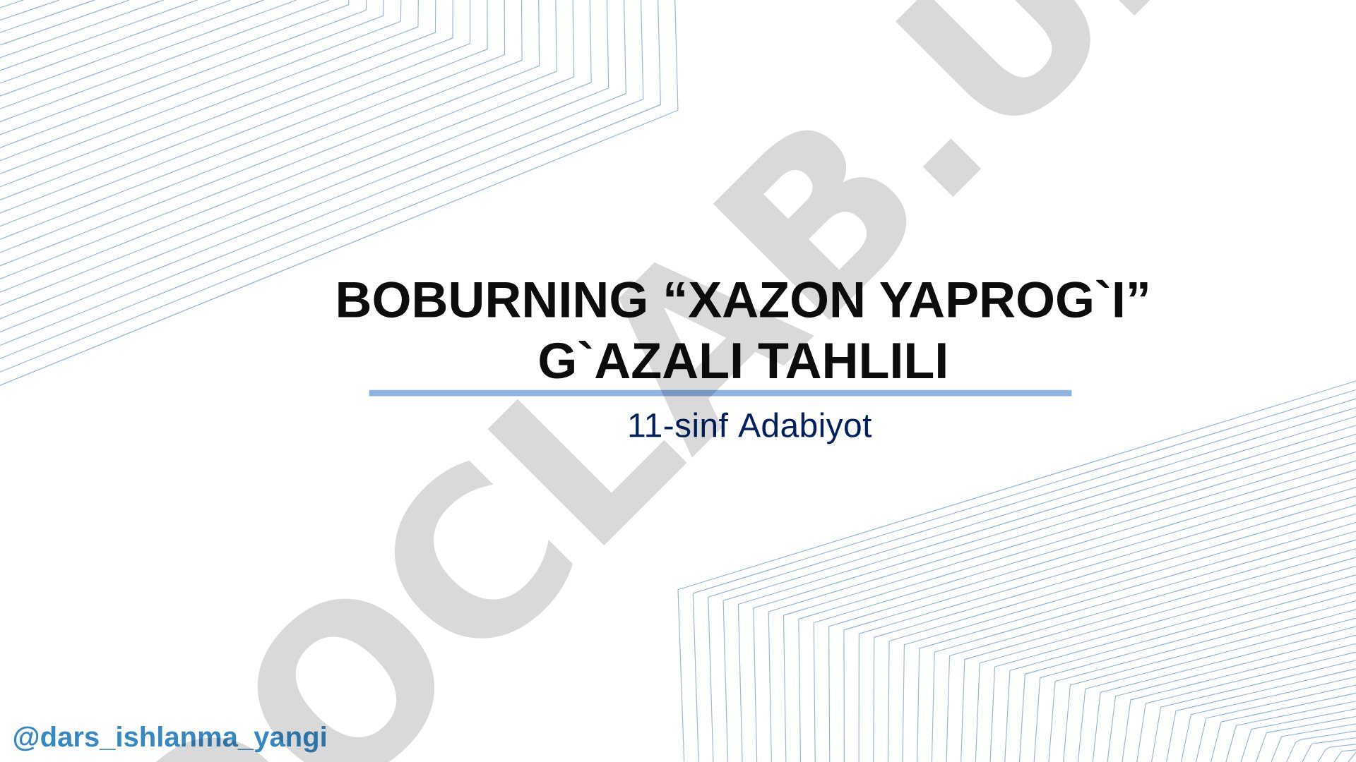 Boburning "Xazon yaprog'i" g'azali tahlili