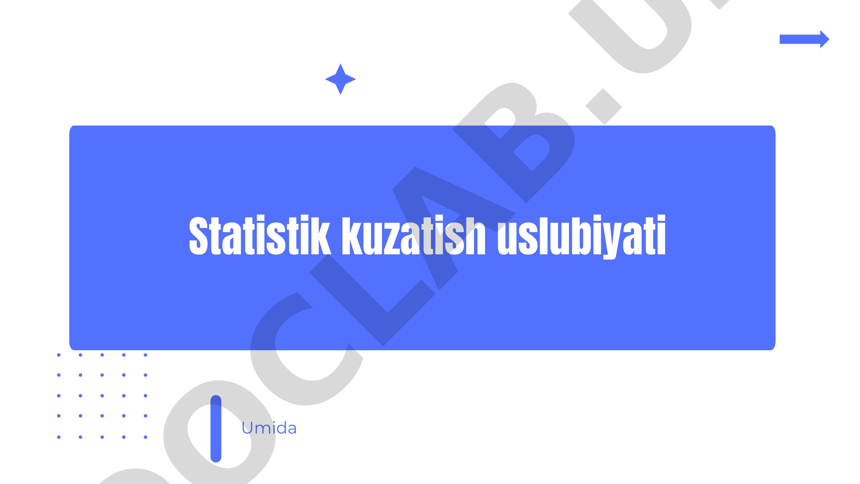 Statistik kuzatish uslubiyati