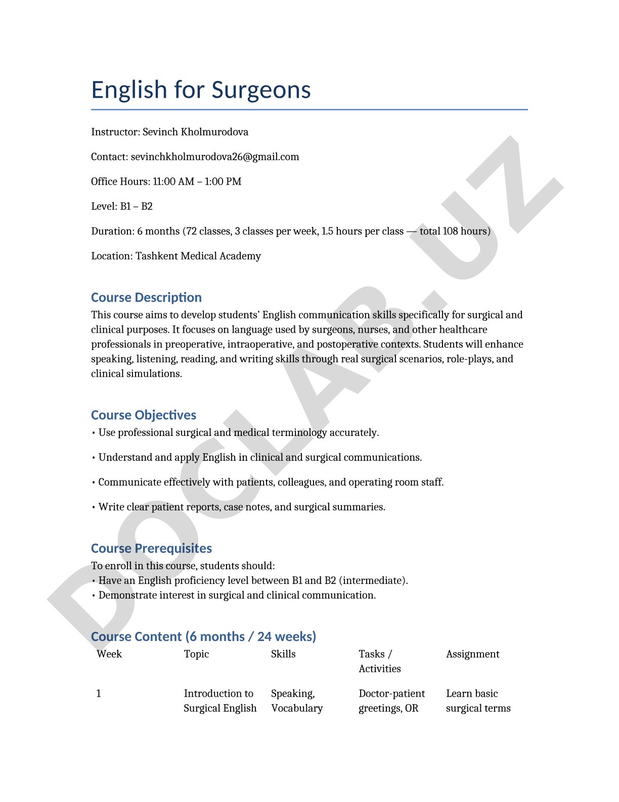 English for Surgeons