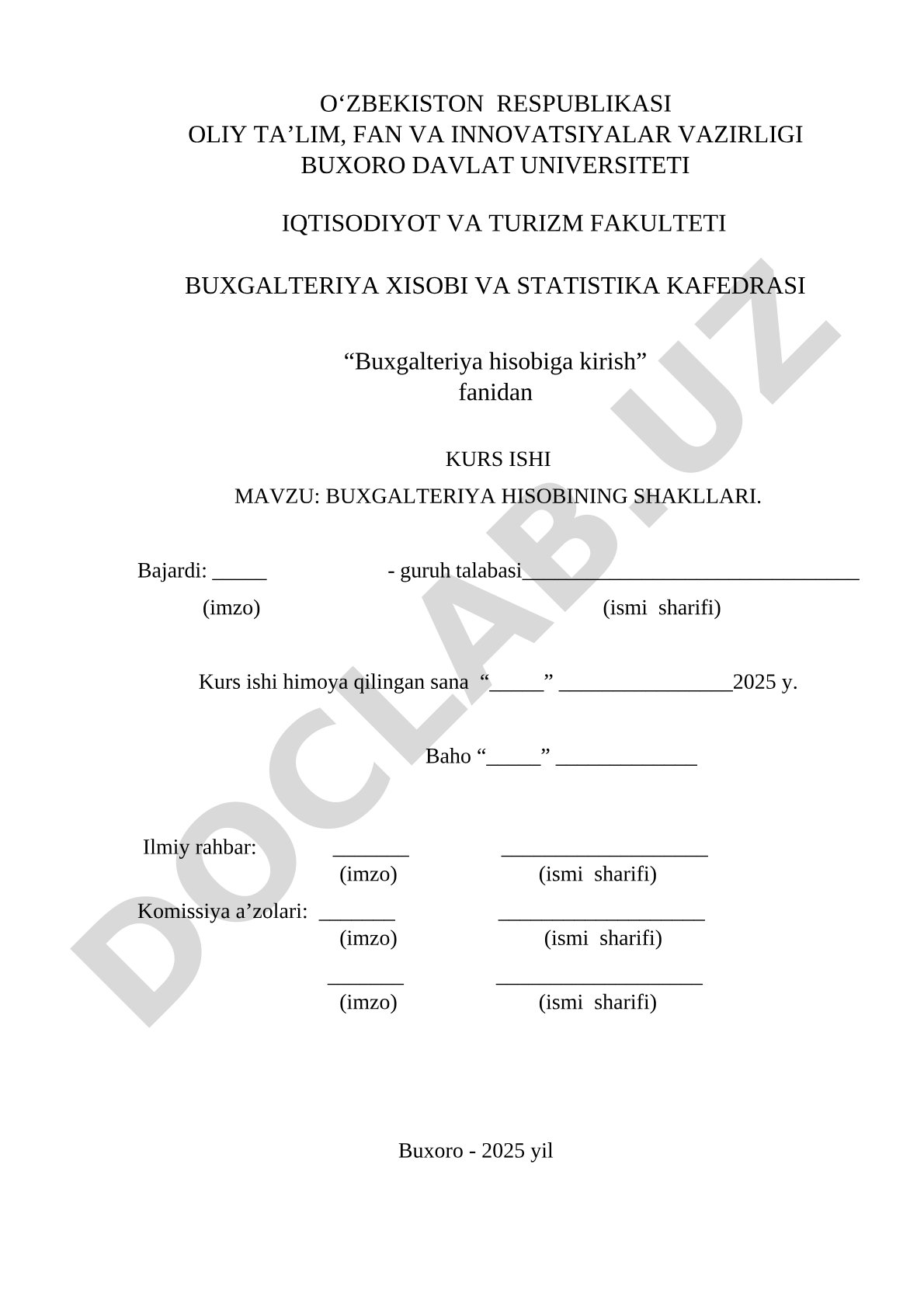 Buxgalteriya hisobining shakllari
