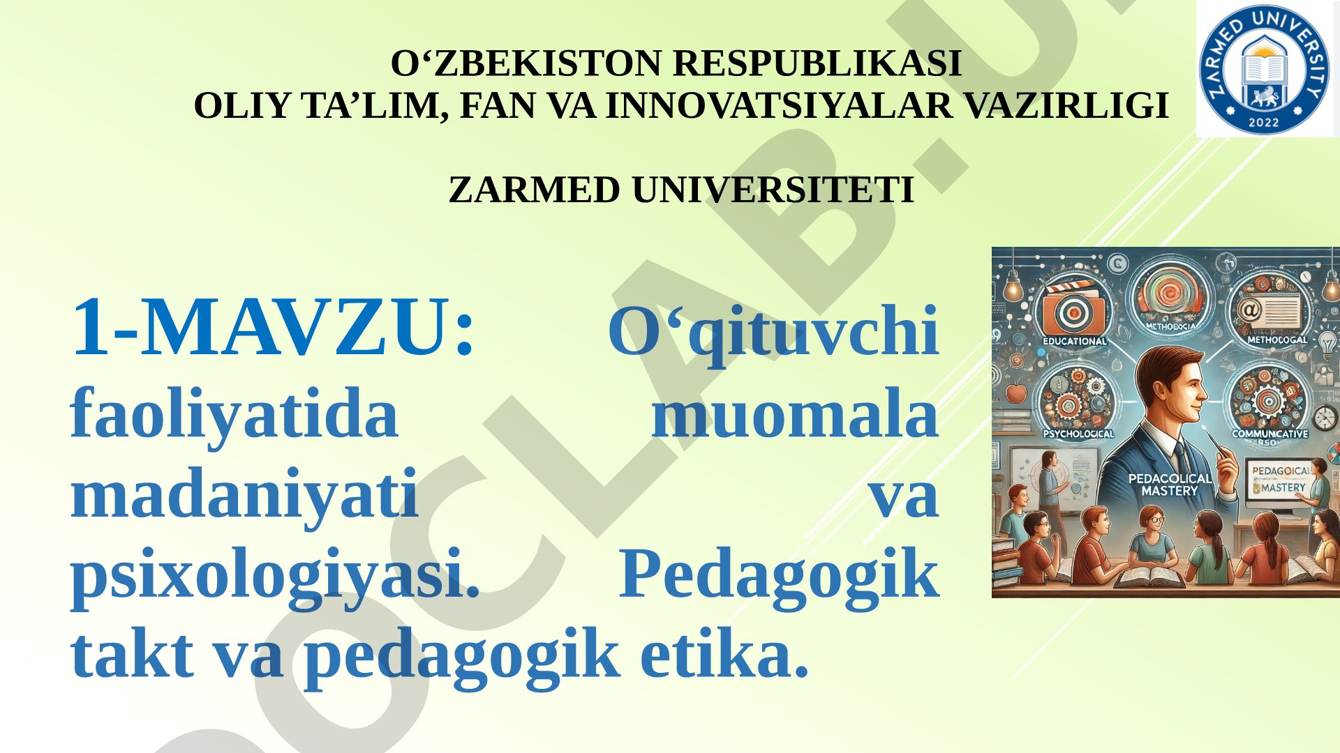 Pedagogik Muomala Madaniyati