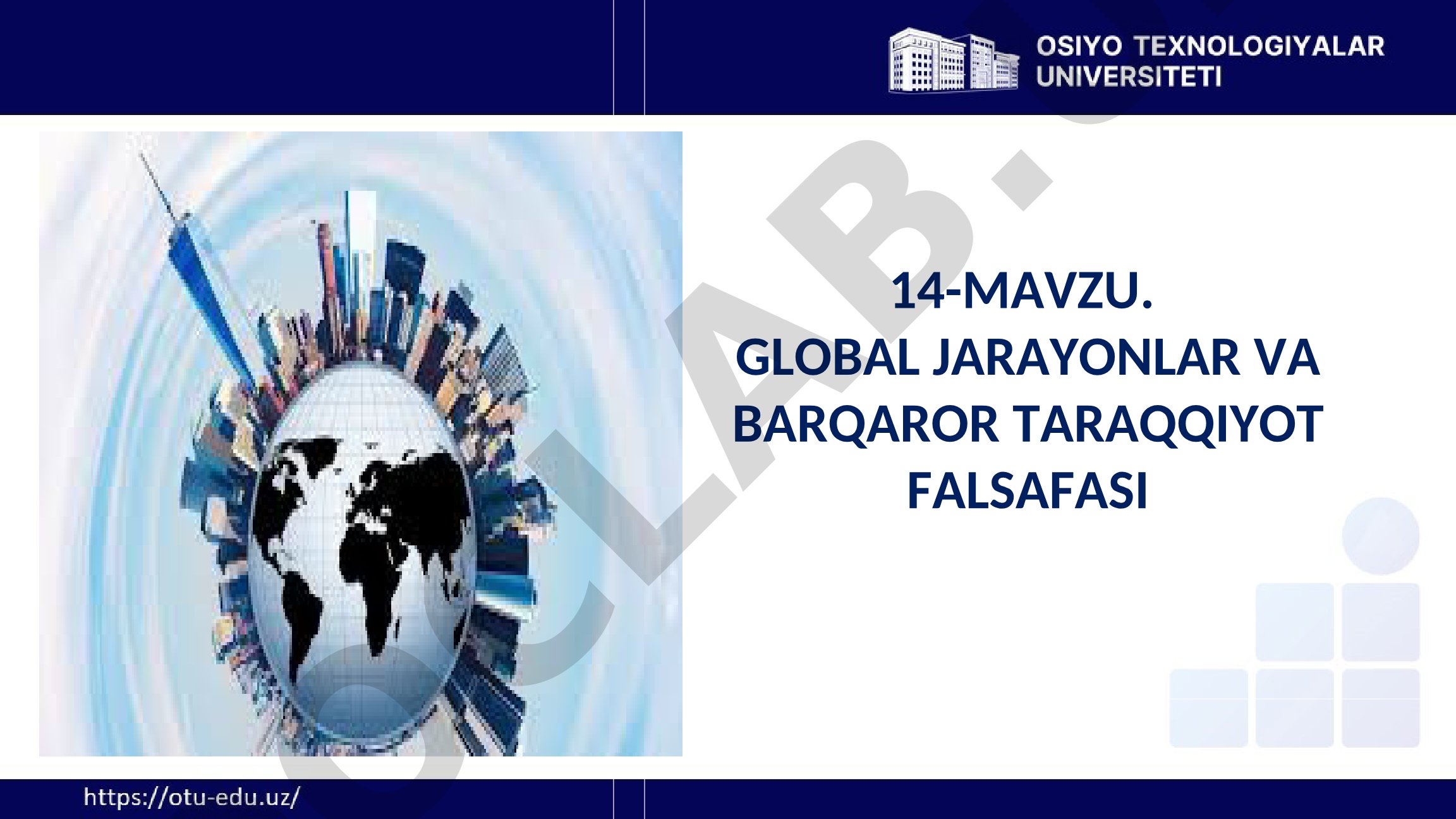Global jarayonlar va barqaror taraqqiyot falsafasi