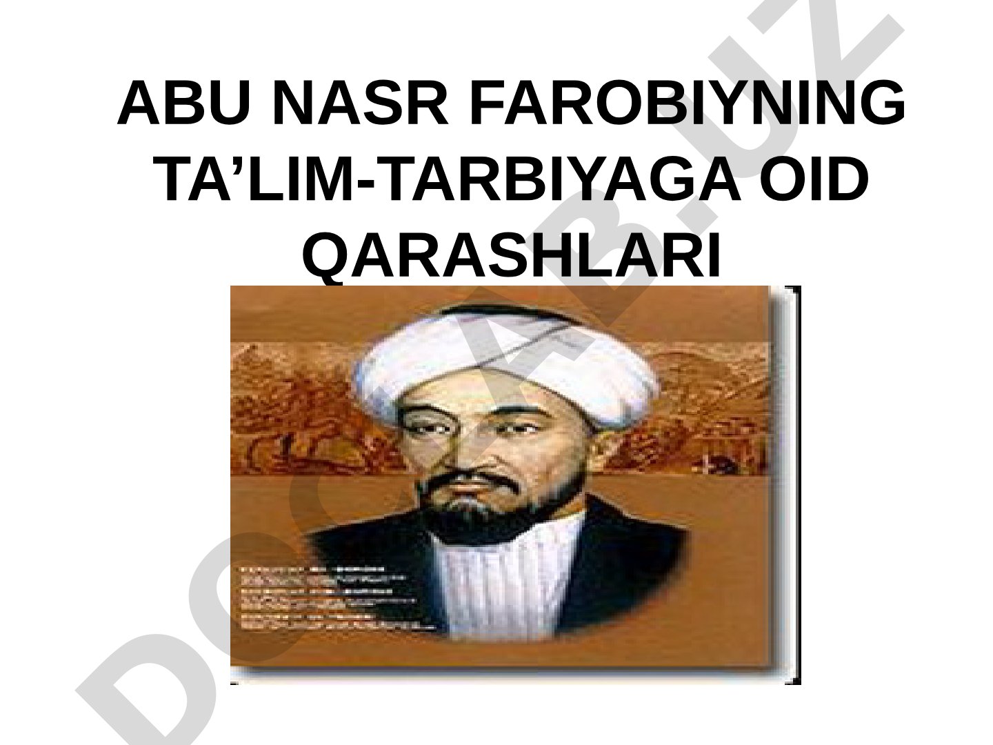 Abu Nasr Farobiyning ta'lim-tarbiyaga oid qarashlari