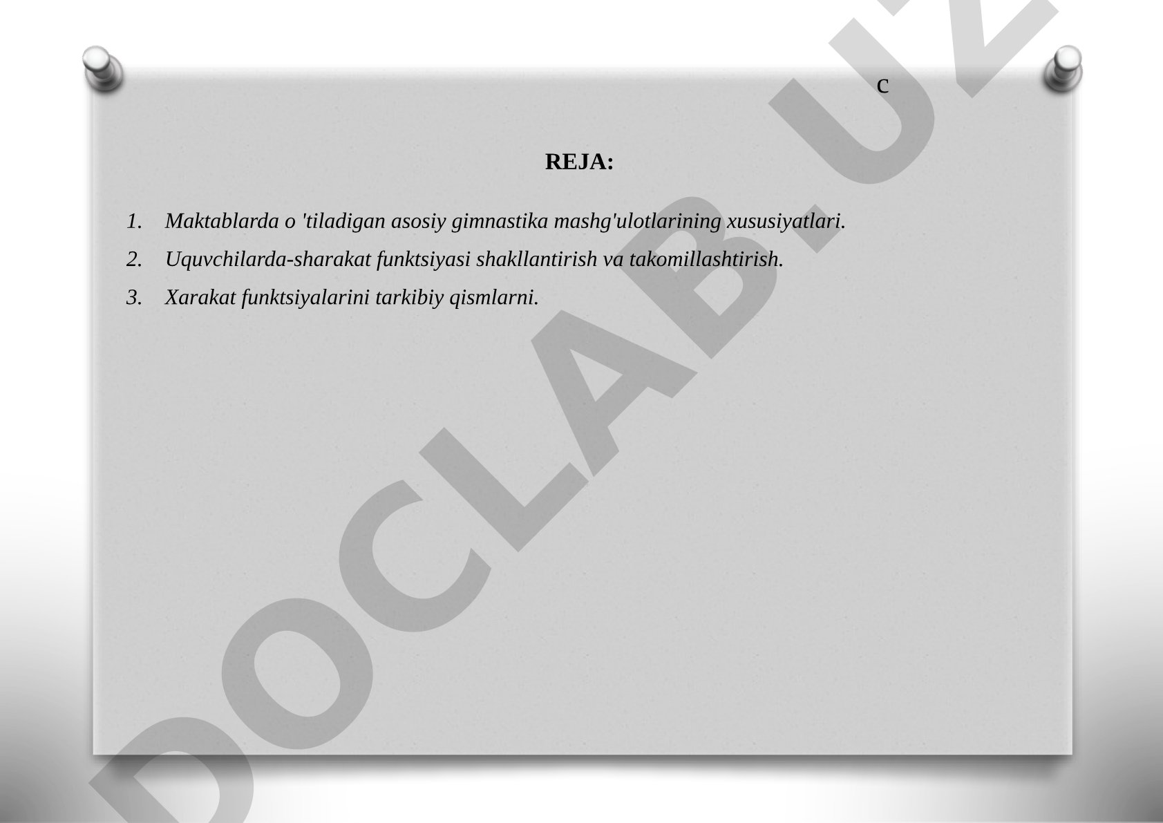 Maktablarda asosiy gimnastika mashg'ulotlari va harakat funktsiyalarini shakllantirish