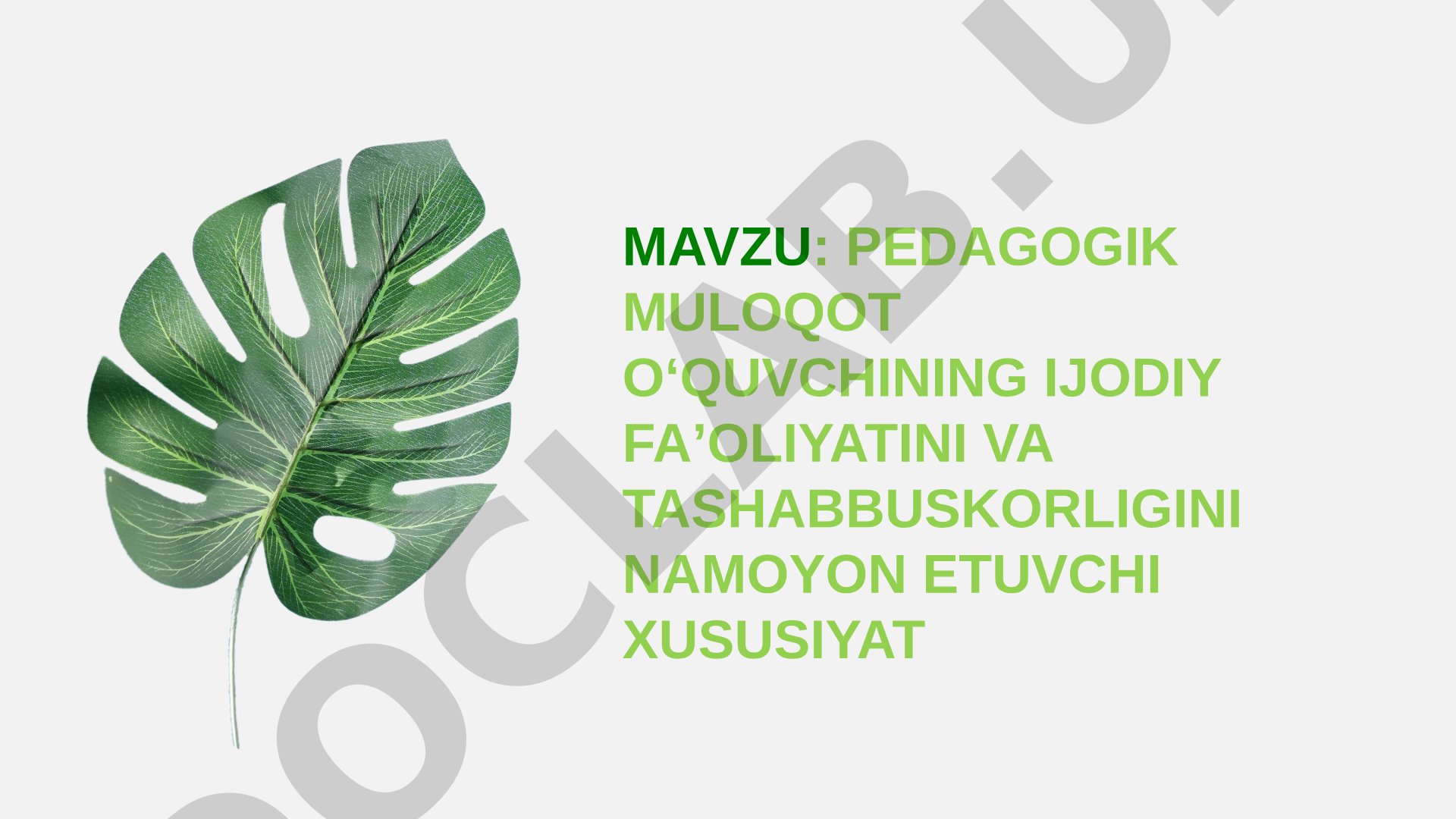 Pedagogik muloqot o‘quvchining ijodiy faoliyatini va tashabbuskorligini namoyon etuvchi xususiyat
