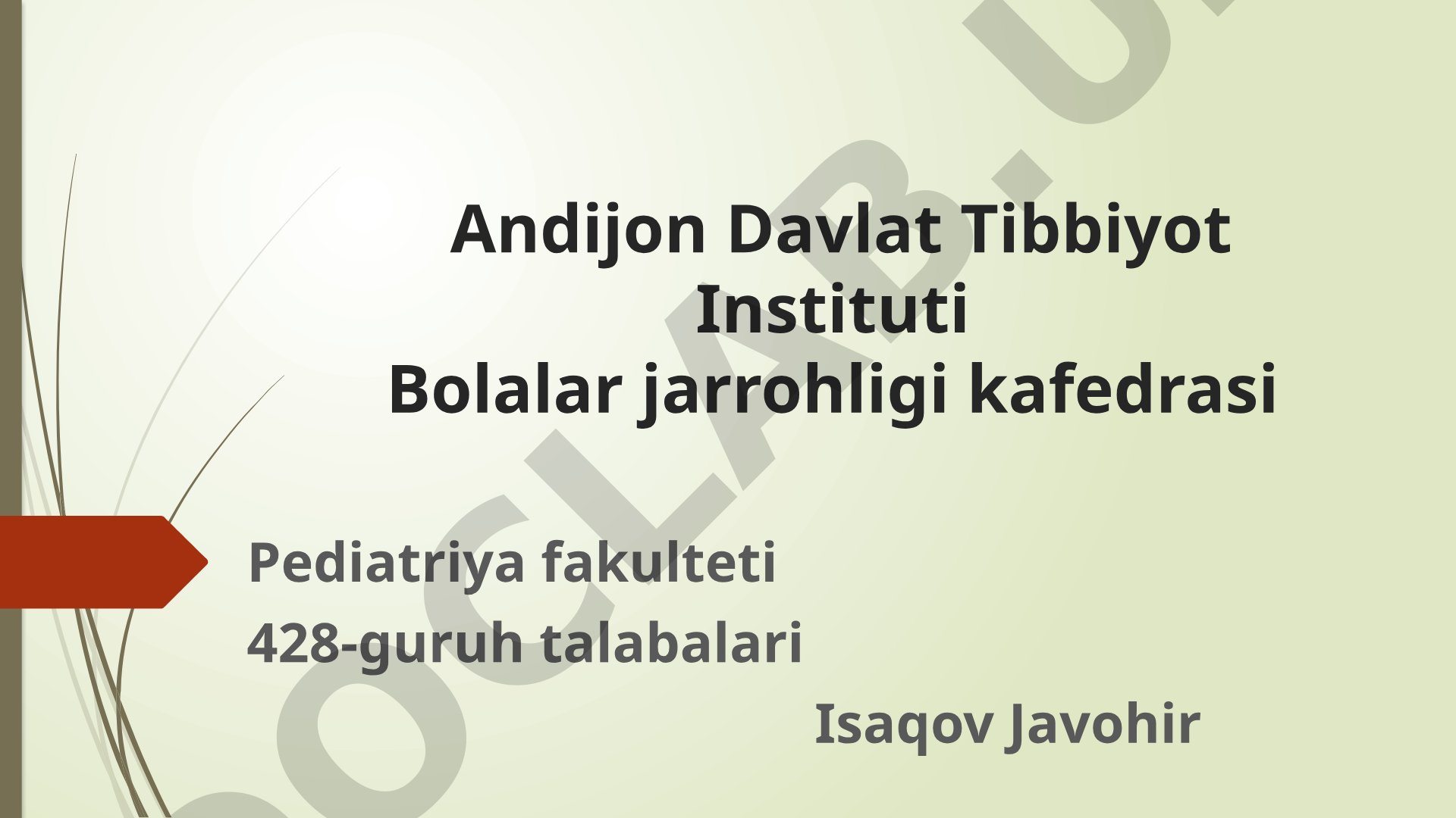 Bolalarda o'tkir appenditsit