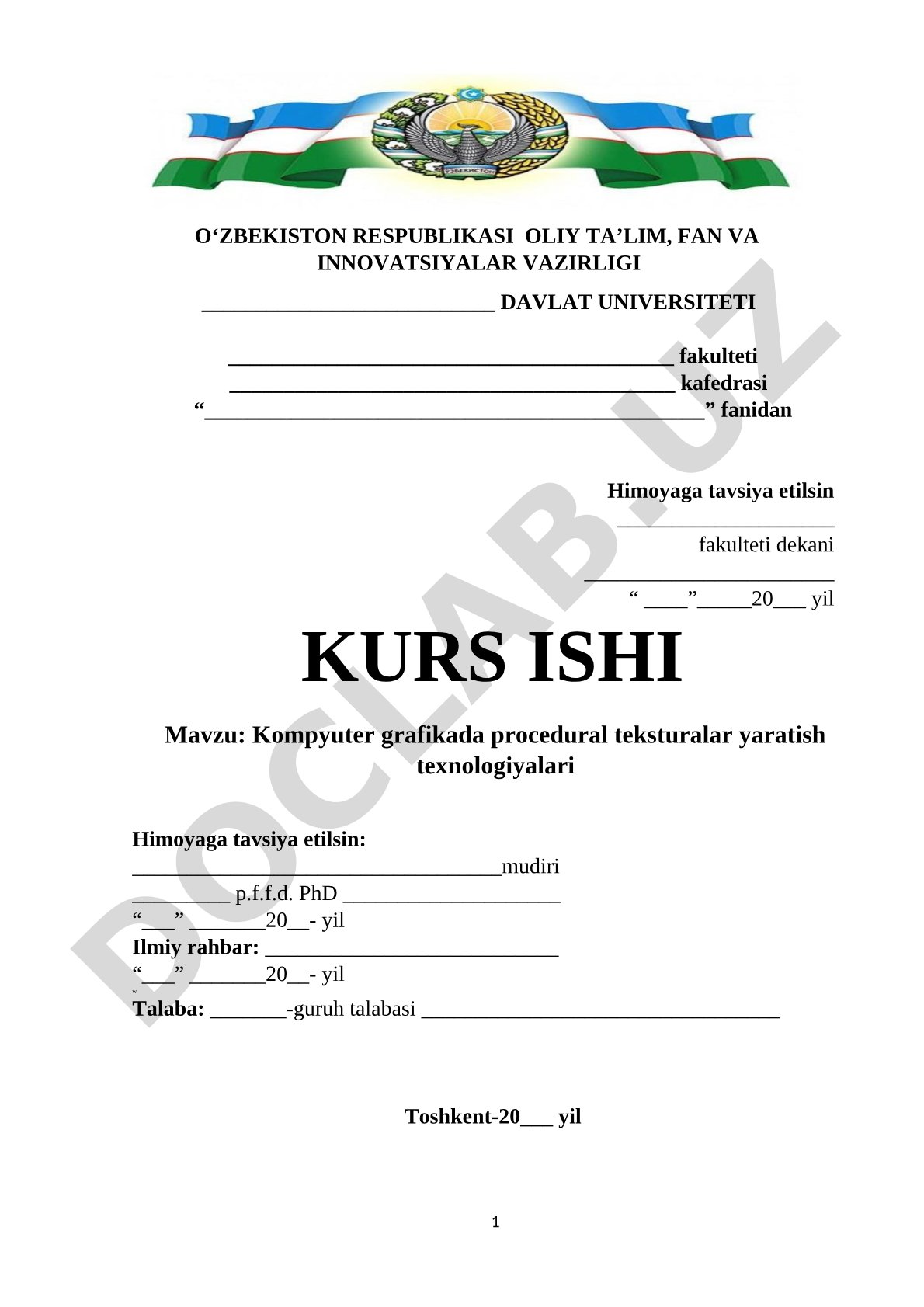 Kompyuter grafikada procedural teksturalar yaratish texnologiyalari