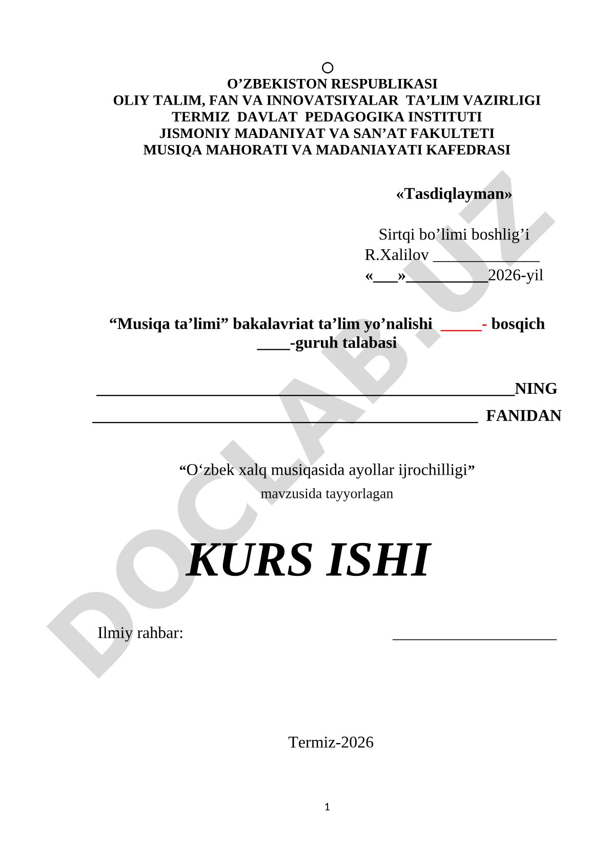 O‘zbek xalq musiqasida ayollar ijrochilligi