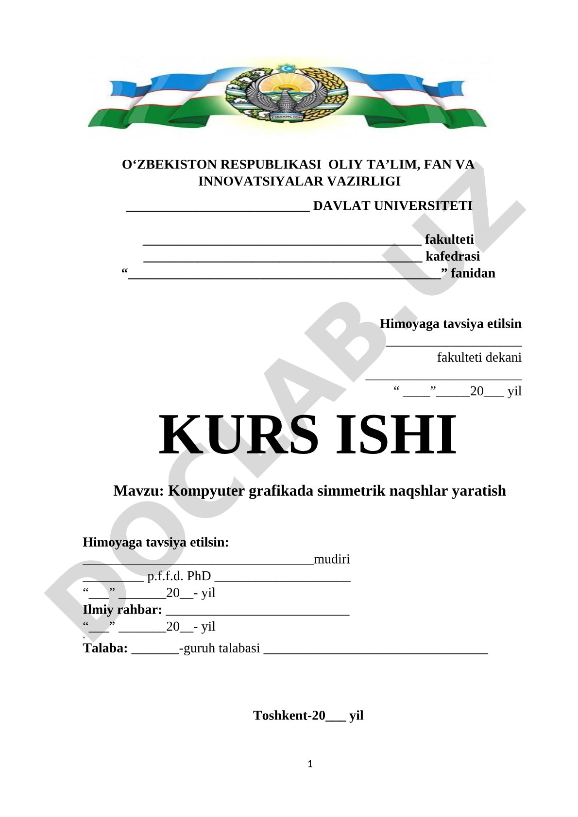 Kompyuter grafikada simmetrik naqshlar yaratish