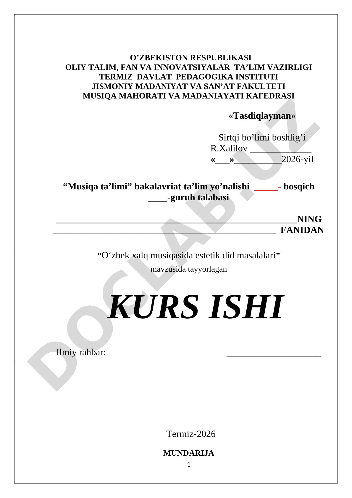 O‘zbek xalq musiqasida estetik did masalalari