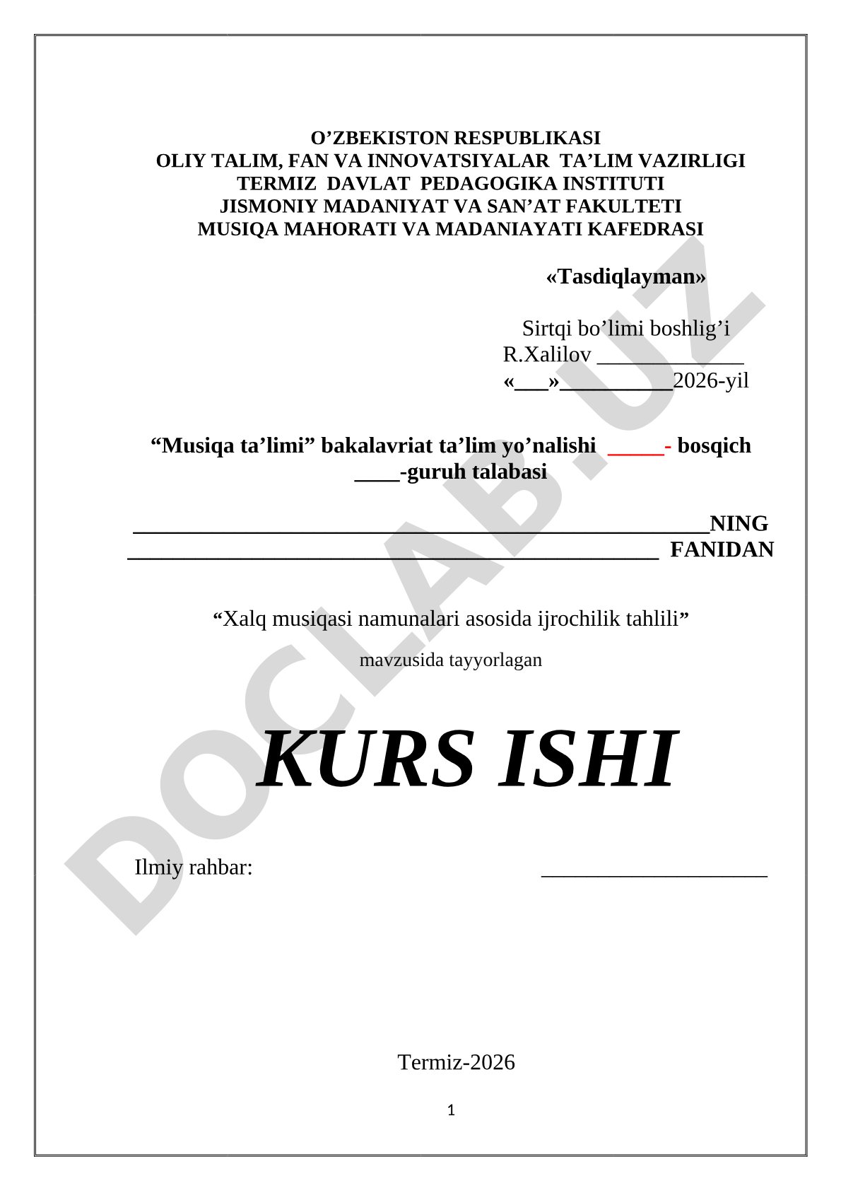 Xalq musiqasi namunalari asosida ijrochilik tahlili