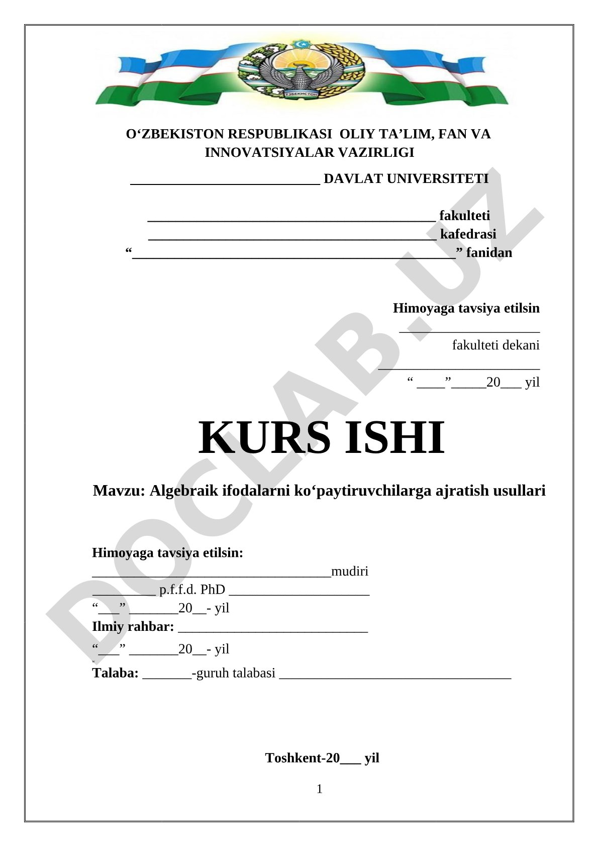 Algebraik ifodalarni ko‘paytiruvchilarga ajratish usullari