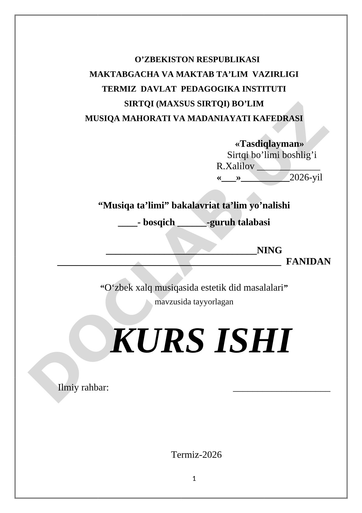 O‘zbek xalq musiqasida estetik did masalalari