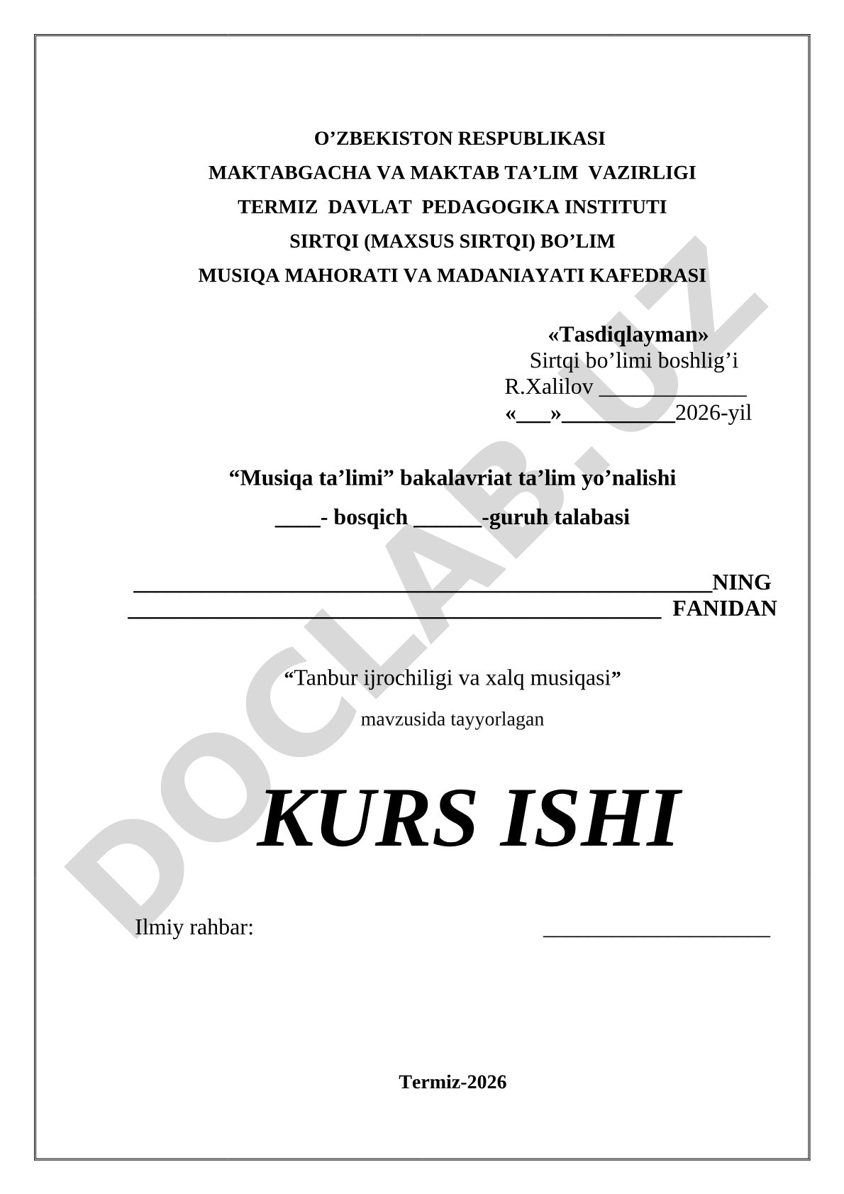 Tanbur ijrochiligi va xalq musiqasi