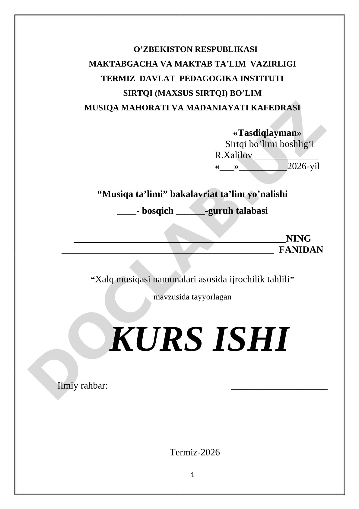 Xalq musiqasi namunalari asosida ijrochilik tahlili