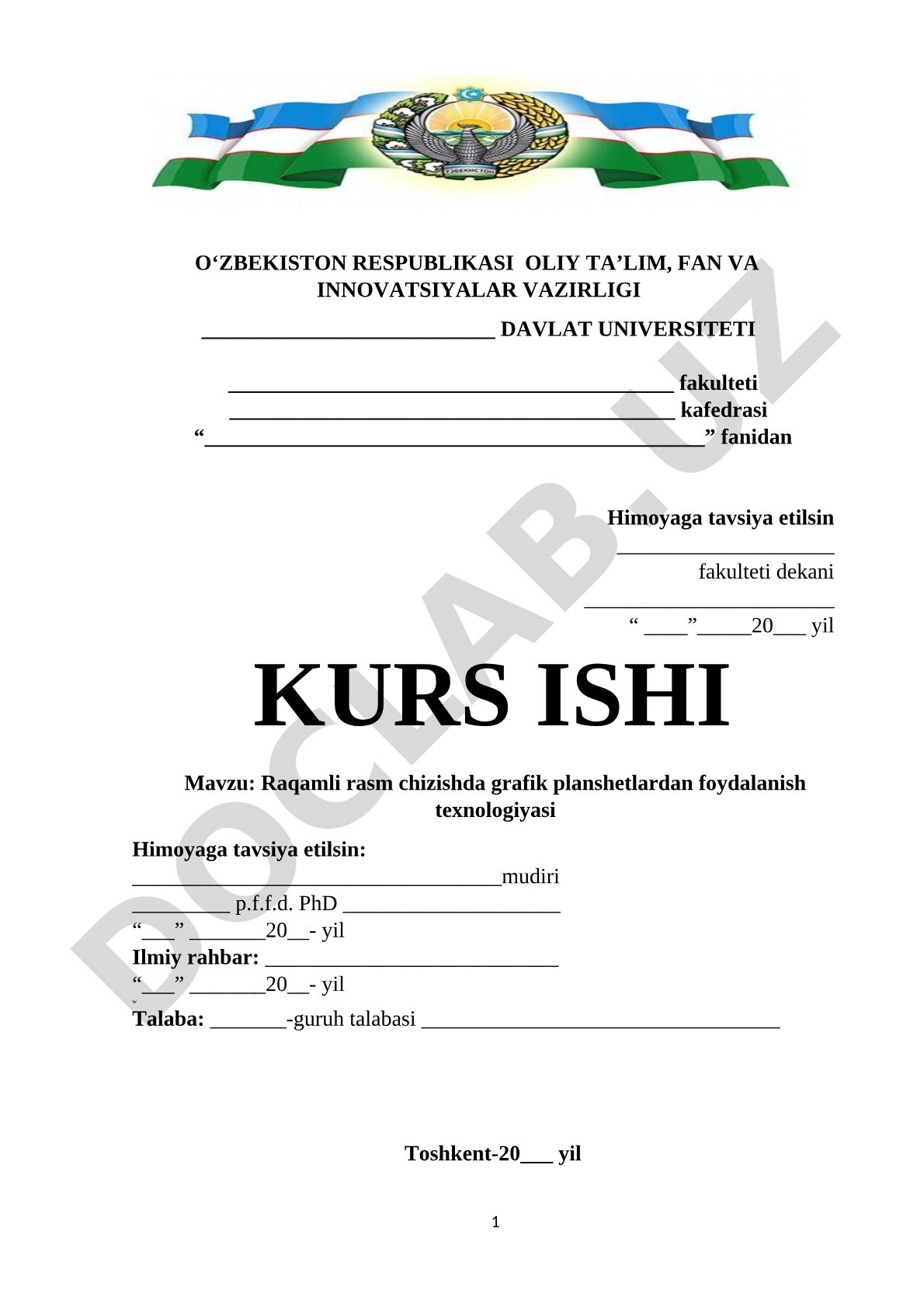 Raqamli rasm chizishda grafik planshetlardan foydalanish texnologiyasi