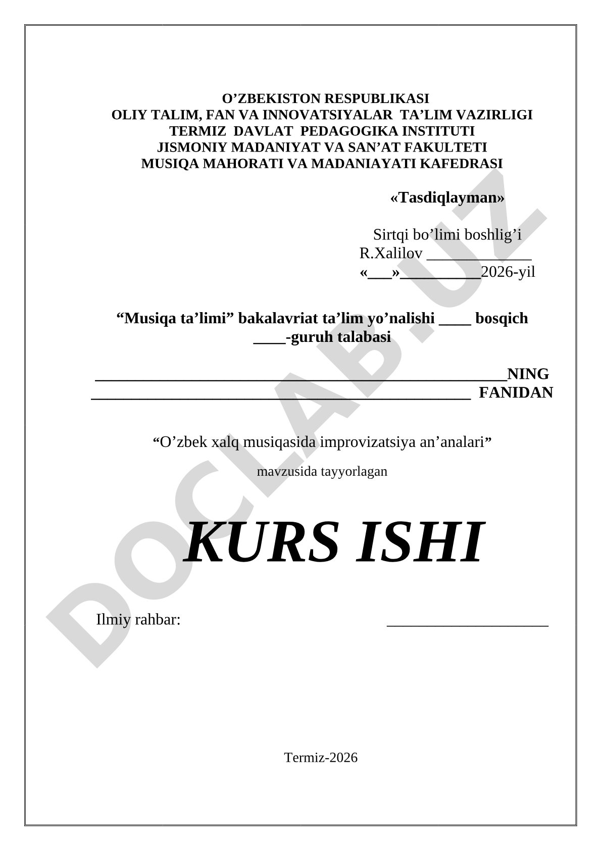 O'zbek xalq musiqasida improvizatsiya anʼanalari