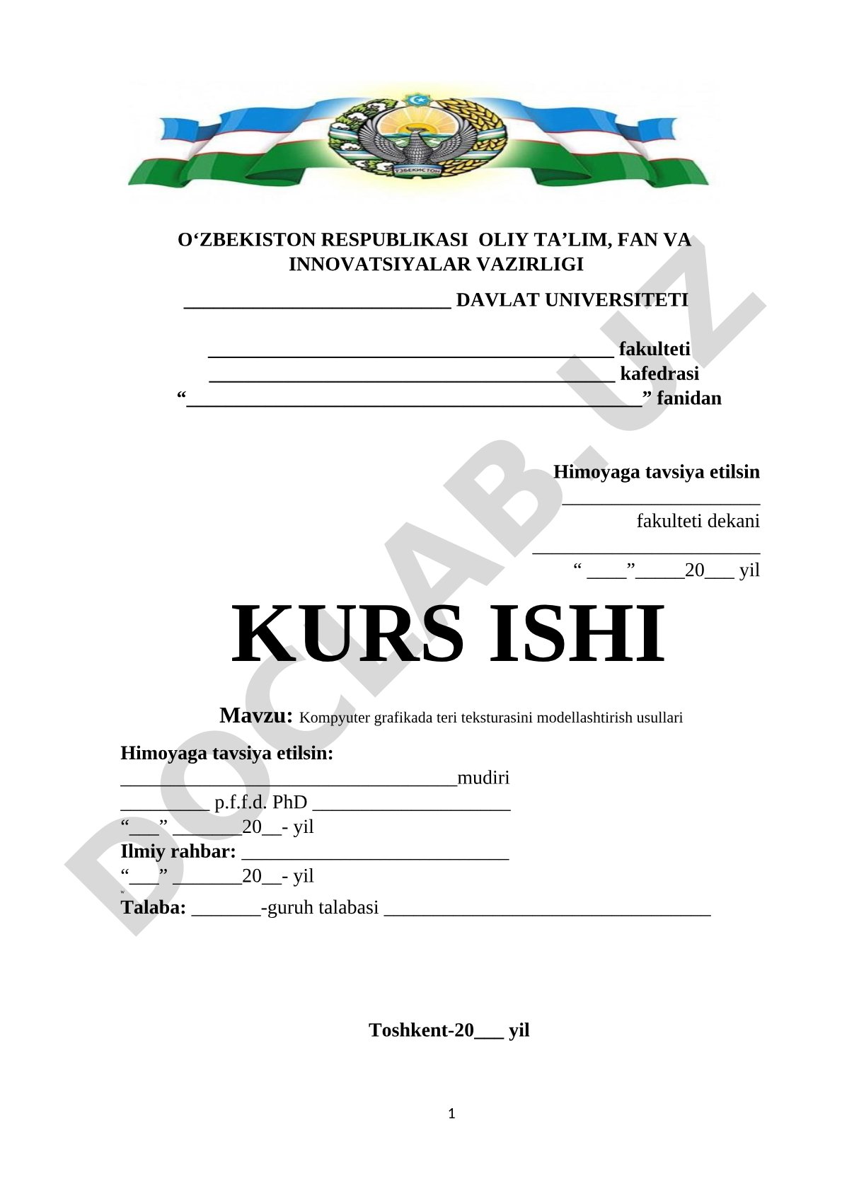 Kompyuter grafikada teri teksturasini modellashtirish usullari