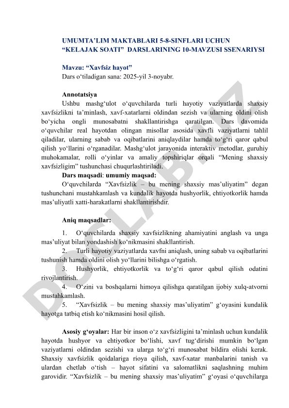 Xavfsiz hayot