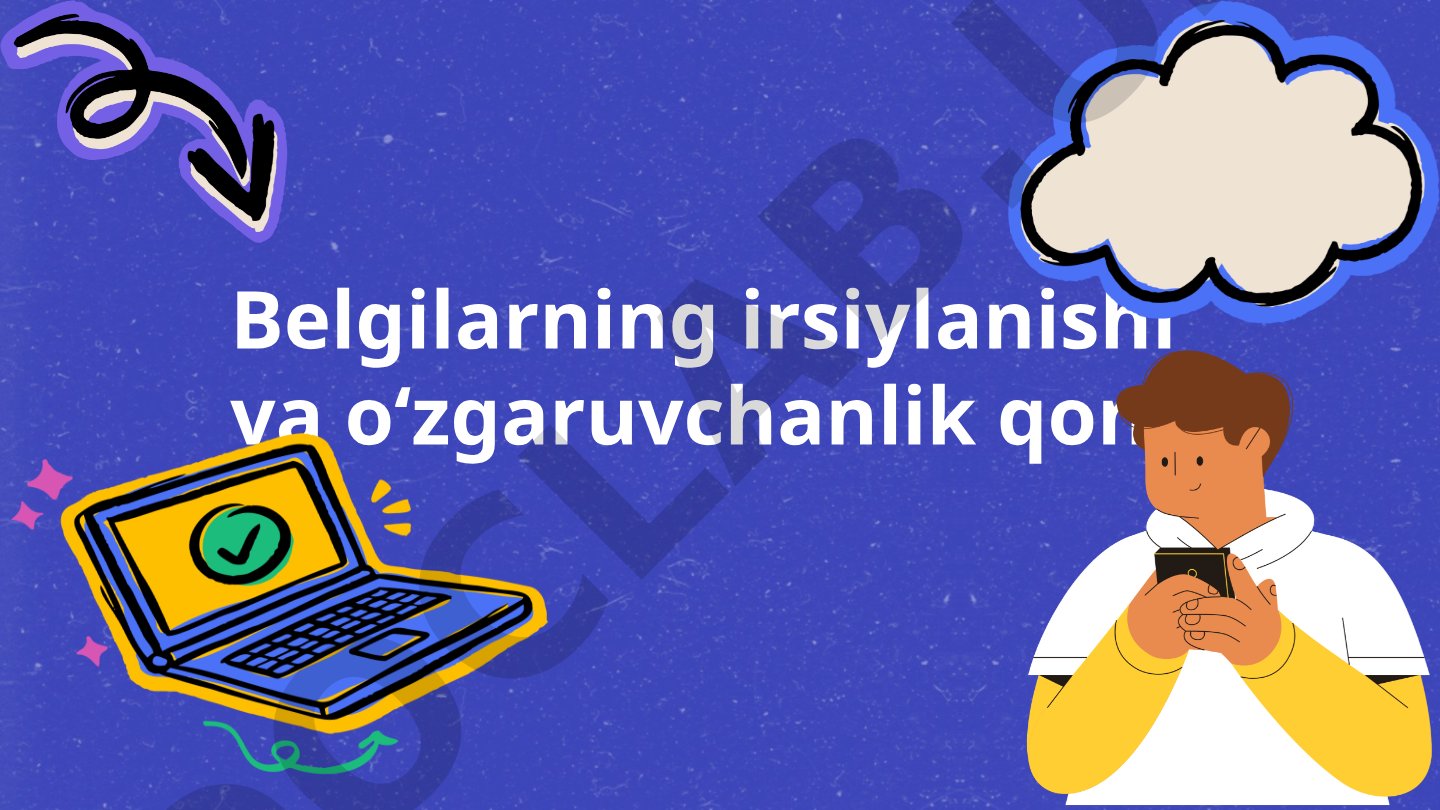Belgilarning irsiylanishi va o‘zgaruvchanlik qonuni